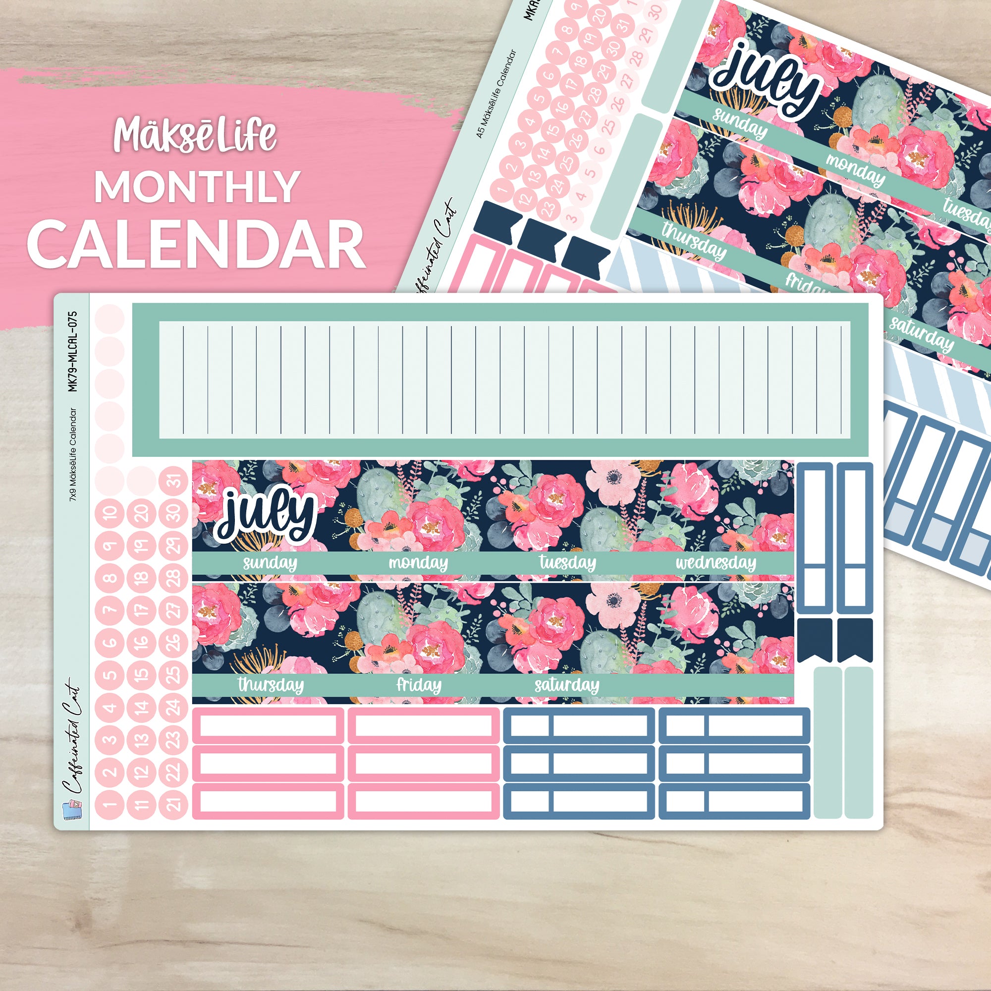 Calendar Kit for MAKSELIFE Planners - Sweet Succulent [ 075 ]