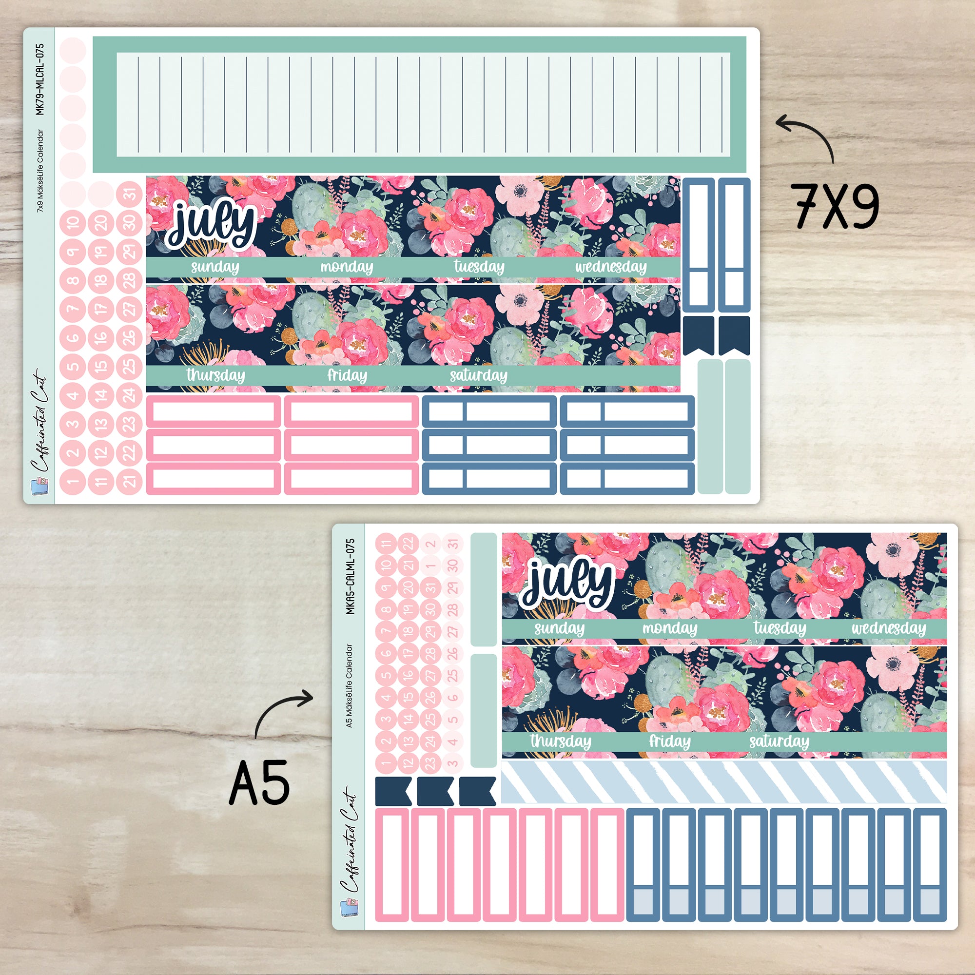 Calendar Kit for MAKSELIFE Planners - Sweet Succulent [ 075 ]