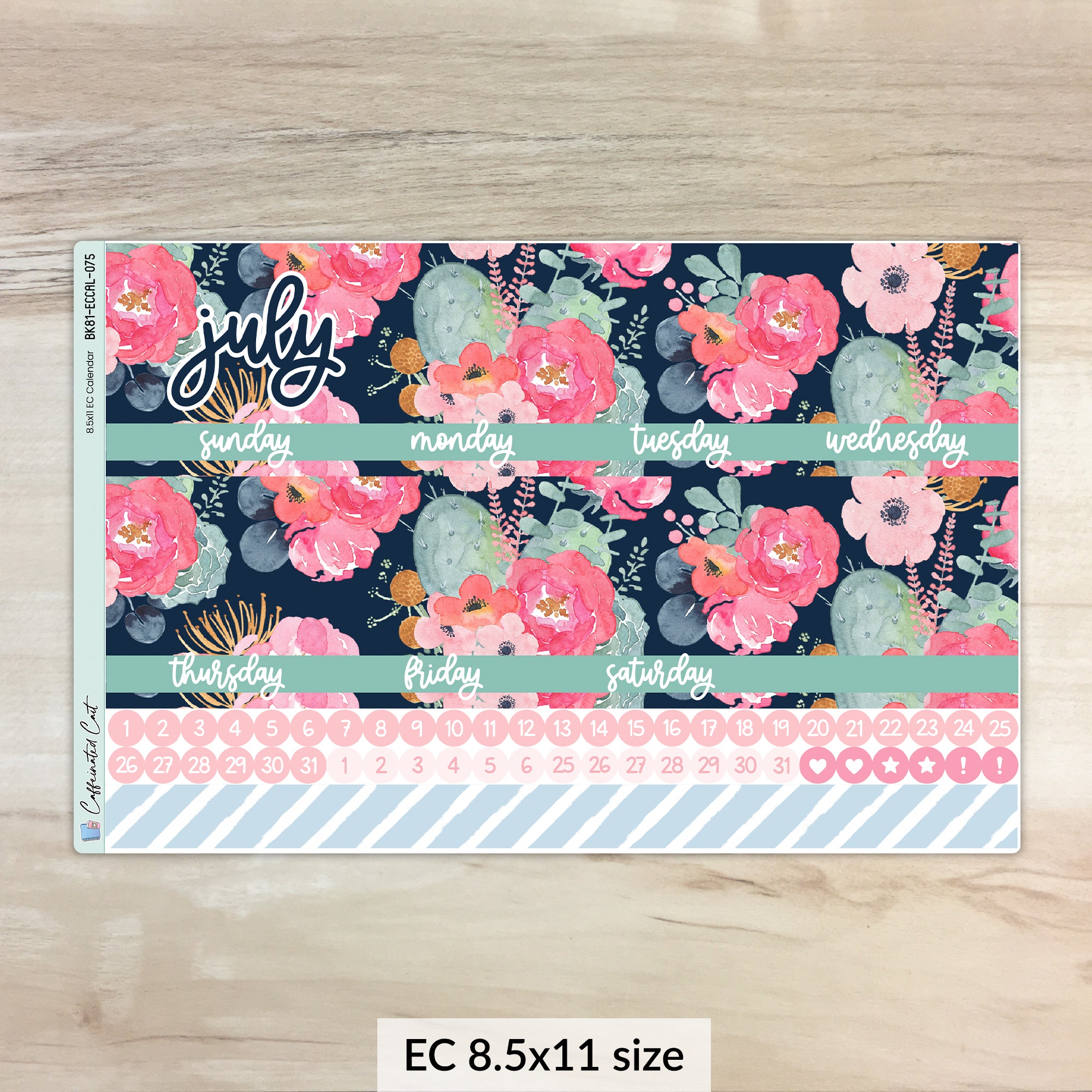 Calendar Kit for ERIN CONDREN Planners - Sweet Succulent [ 075 ]