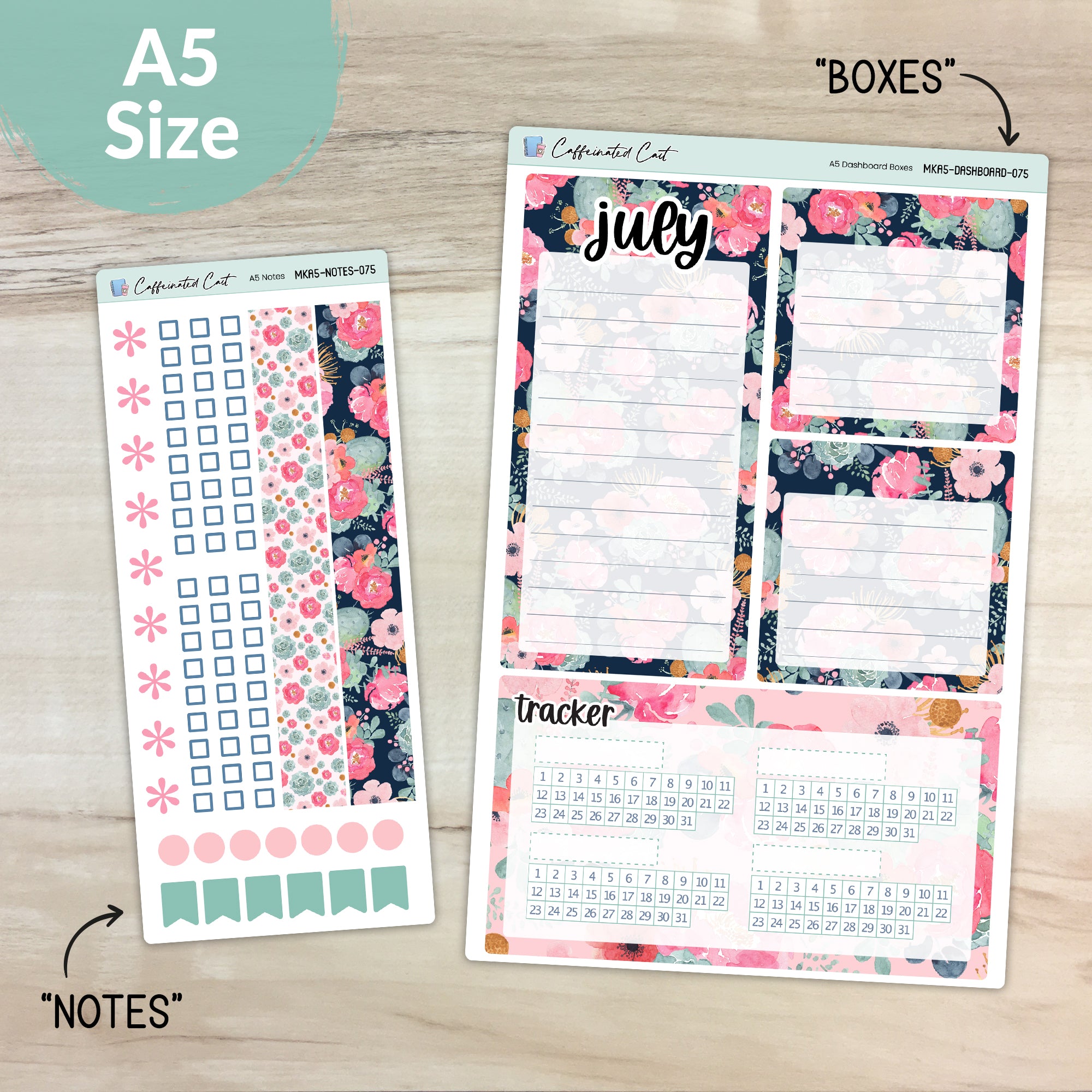 Dashboard & Notes Kit for ERIN CONDREN Planners - Sweet Succulent [ 075 ]