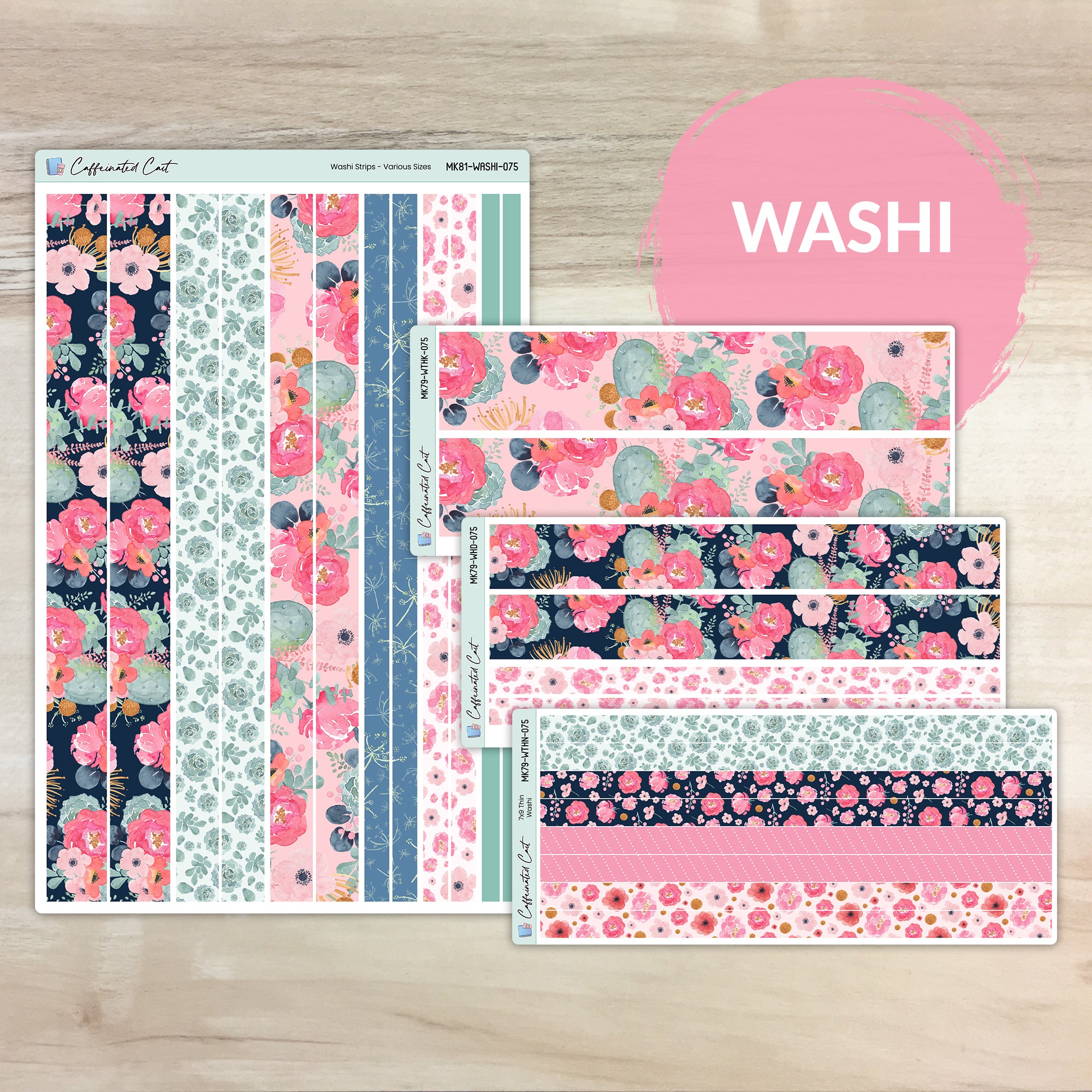 Washi Strips - Sweet Succulent [ 075 ]