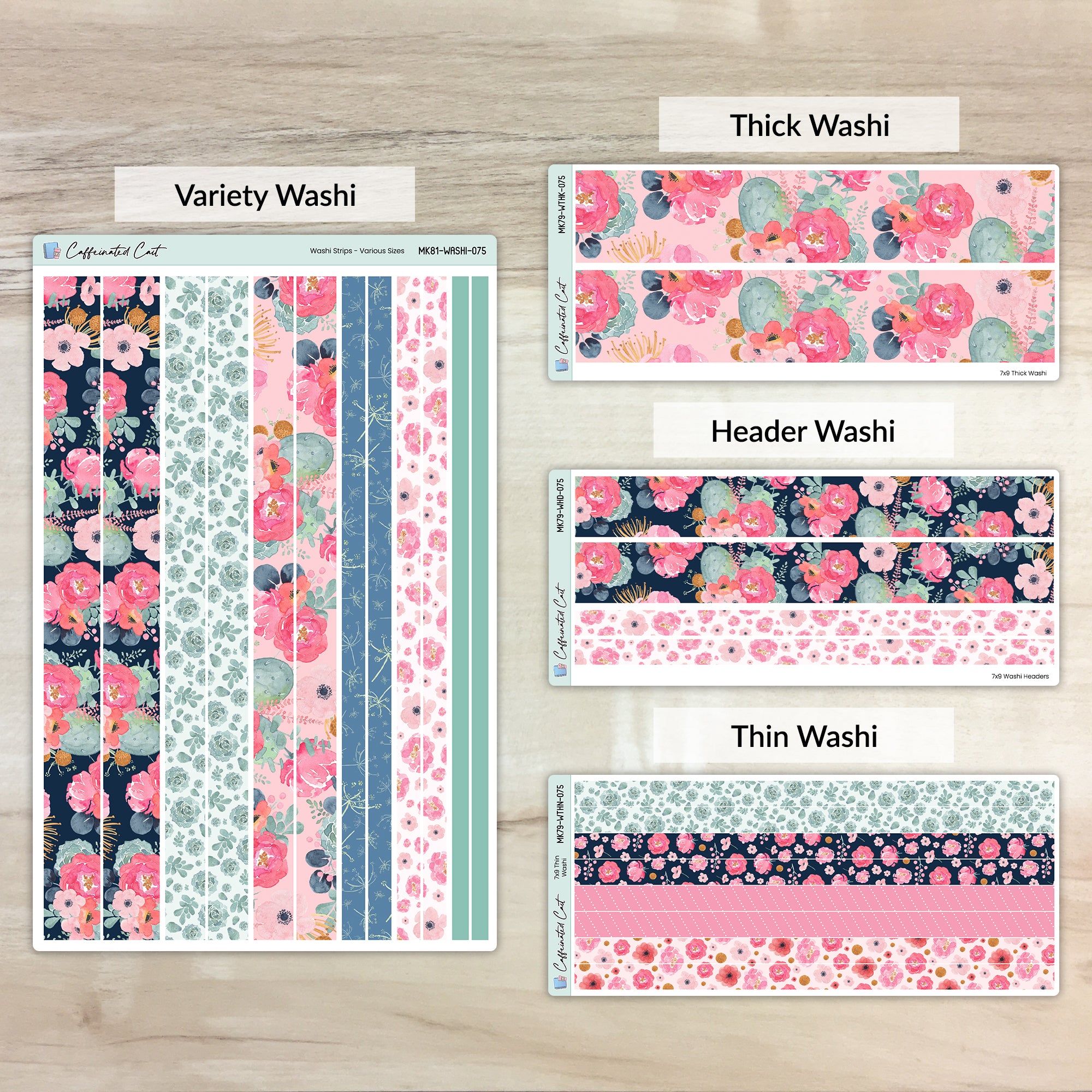 Washi Strips - Sweet Succulent [ 075 ]