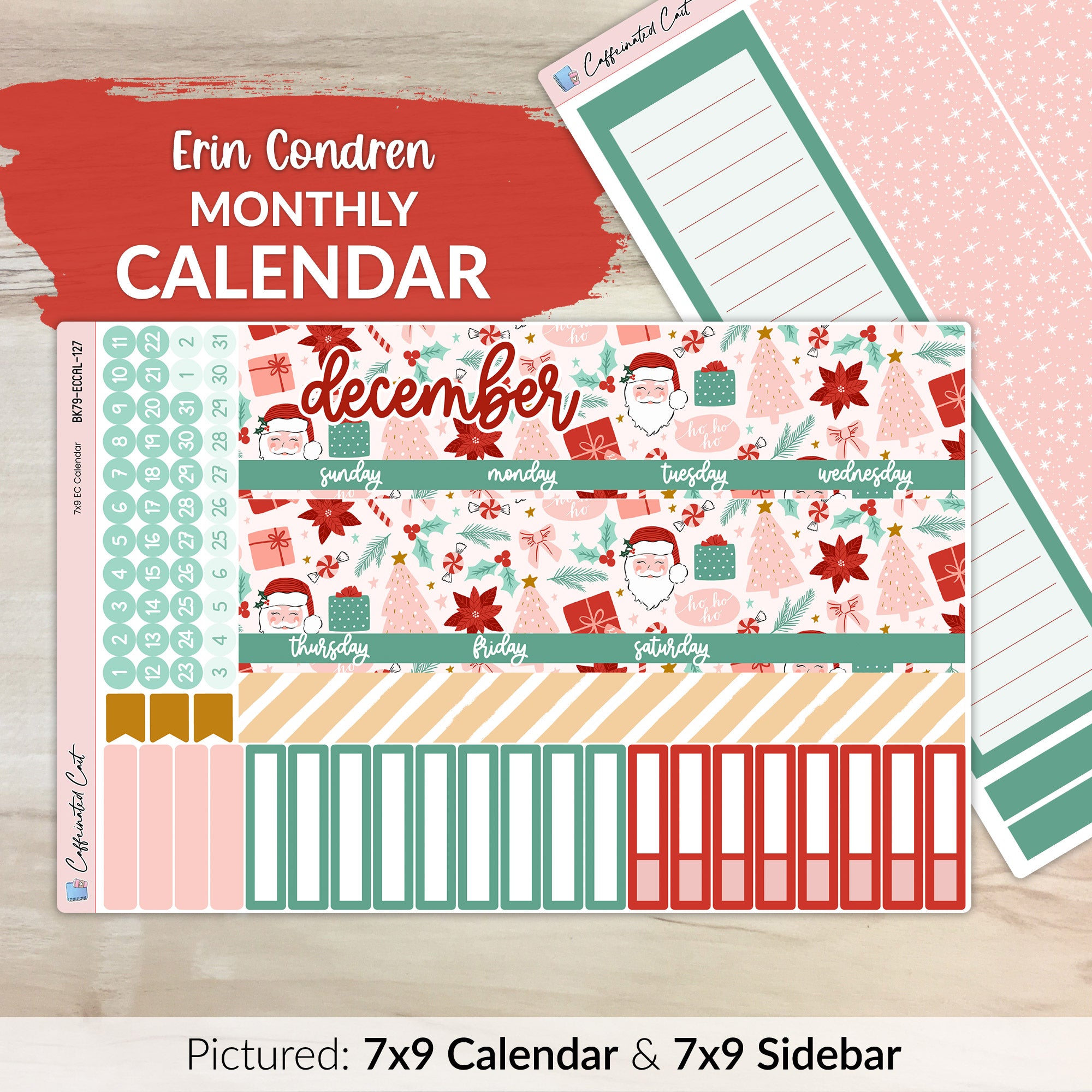 Calendar Kit for ERIN CONDREN Planners - Very Merry [ 127 ]