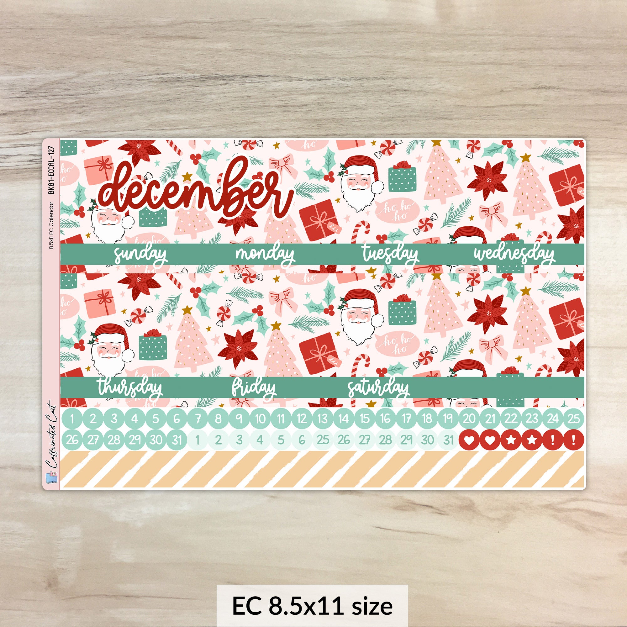 Calendar Kit for ERIN CONDREN Planners - Very Merry [ 127 ]