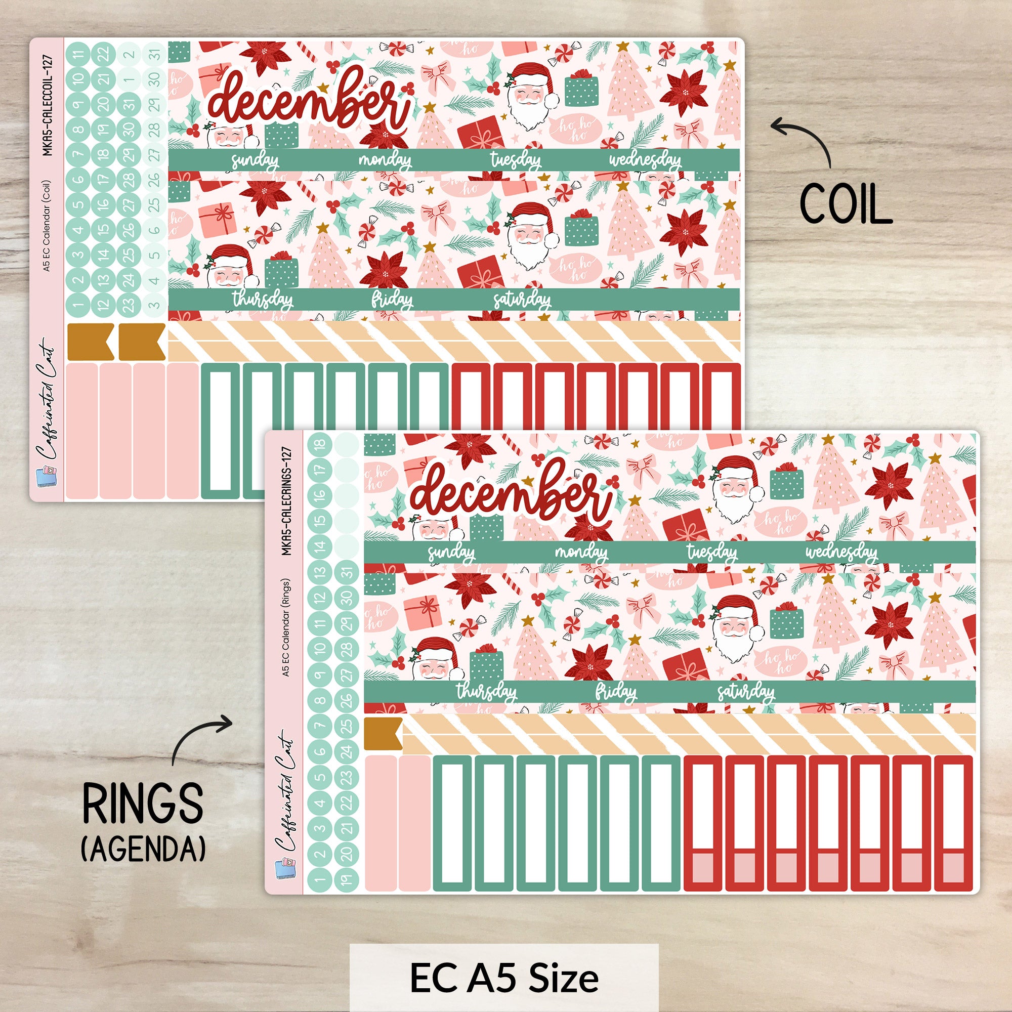 Calendar Kit for ERIN CONDREN Planners - Very Merry [ 127 ]