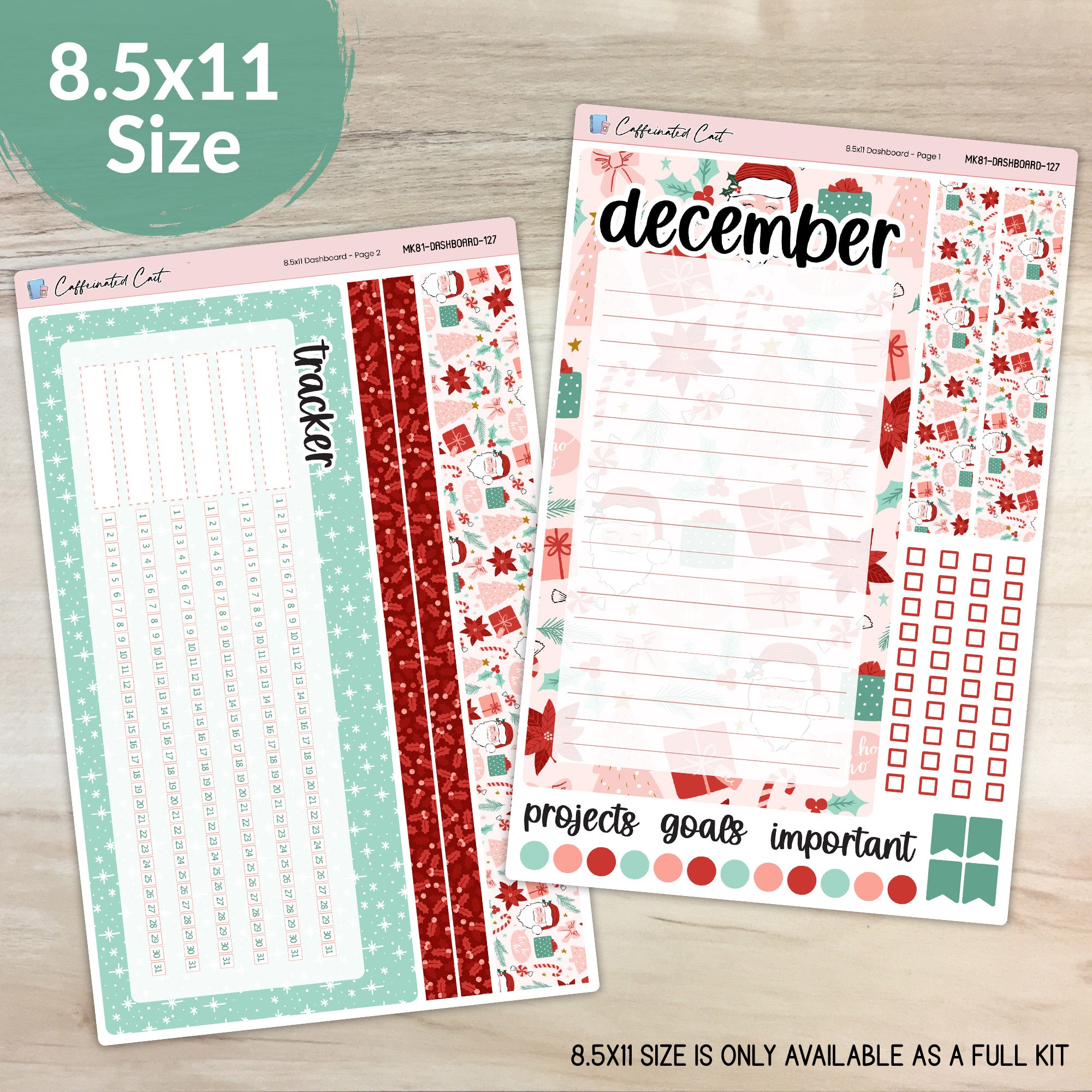 Dashboard & Notes Kit for ERIN CONDREN Planners - Very Merry [ 127 ]