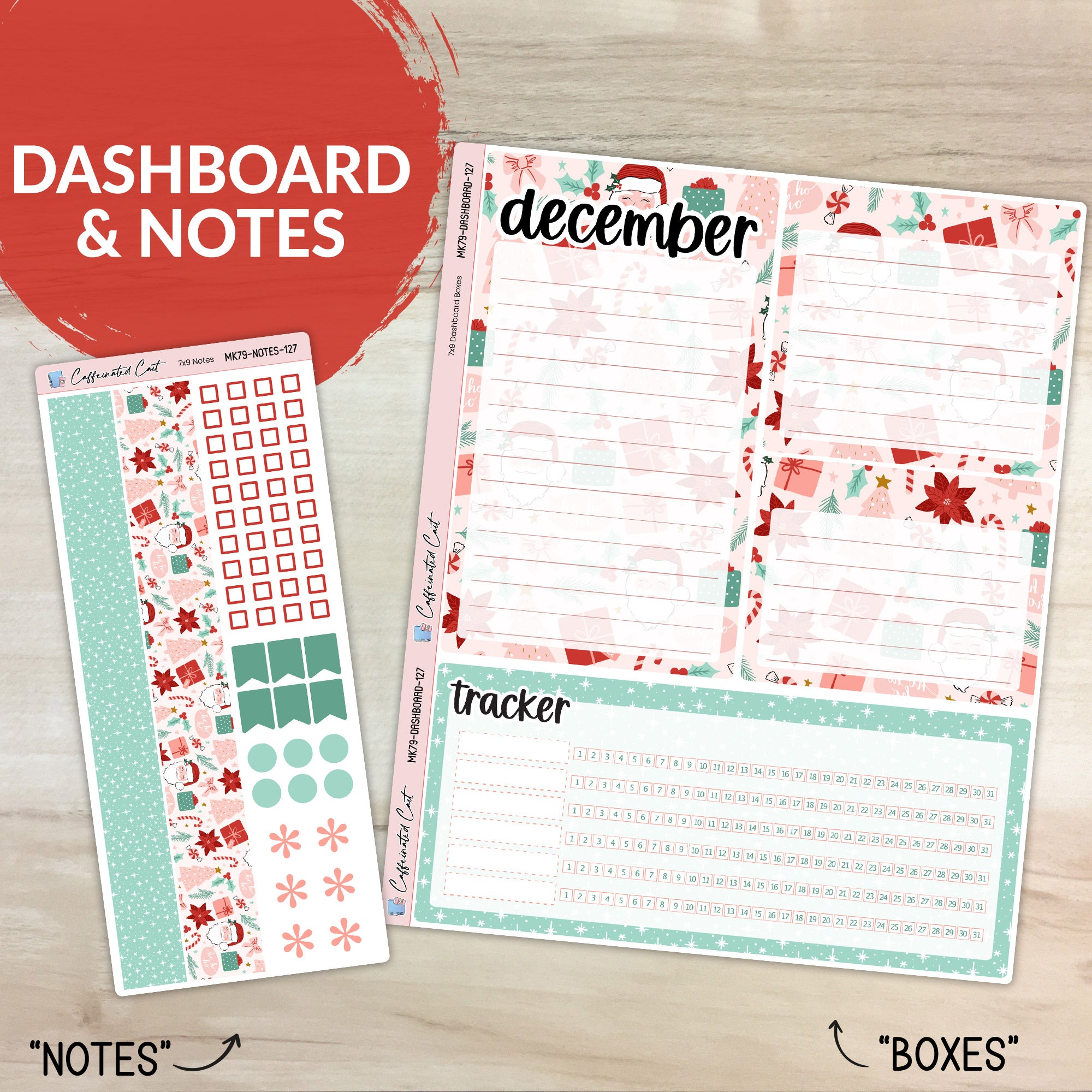 Dashboard & Notes Kit for ERIN CONDREN Planners - Very Merry [ 127 ]