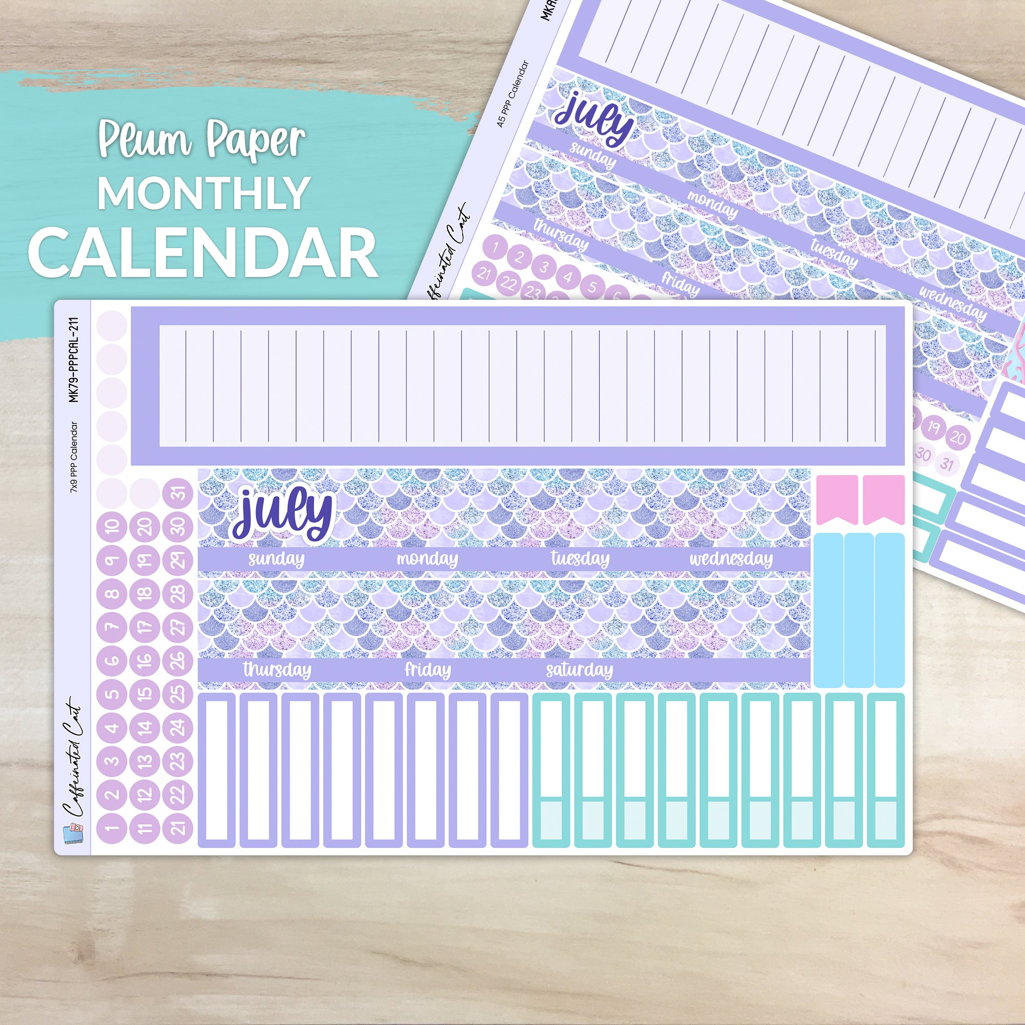 Calendar Kit for PLUM PAPER Planners - Mermaids [ 211 ]