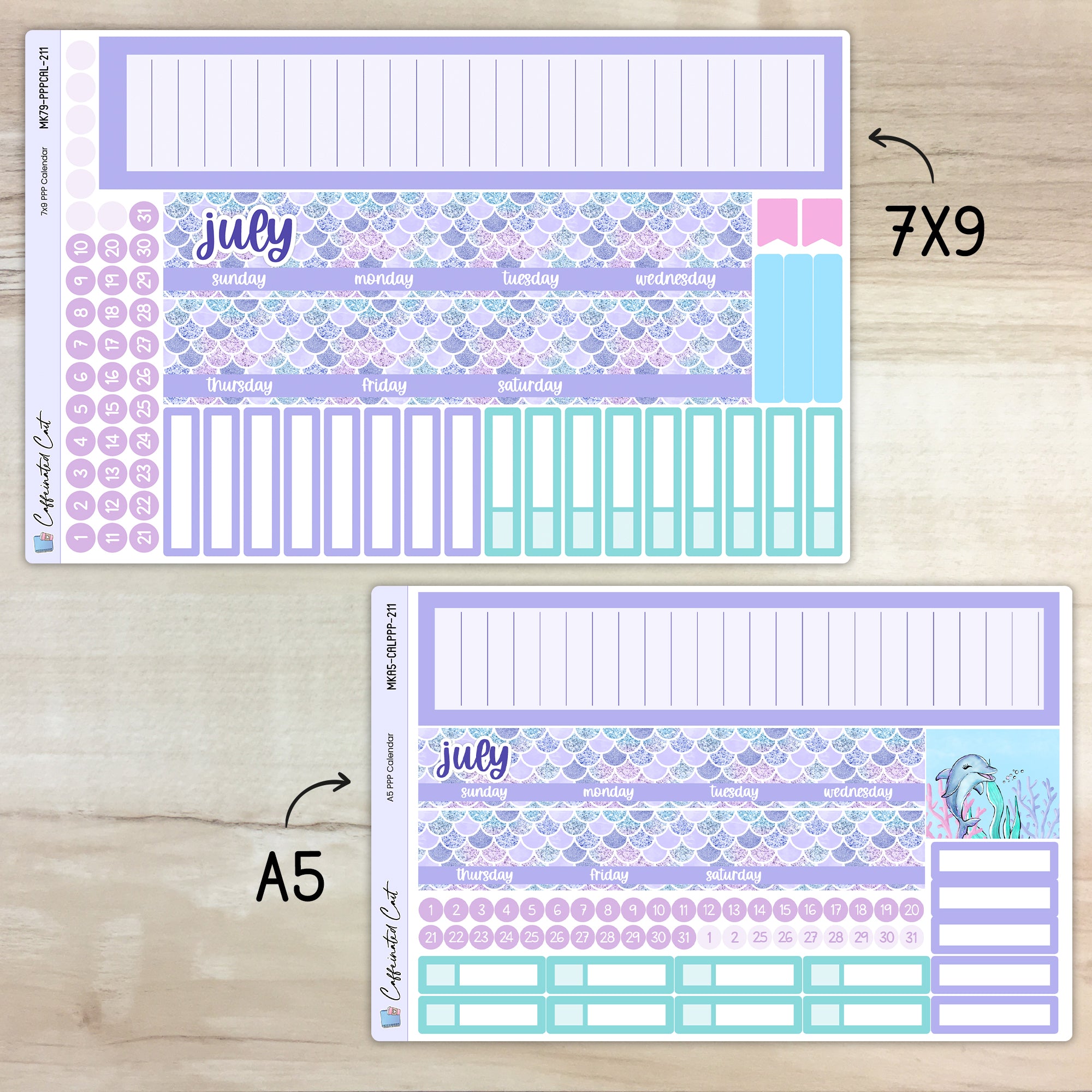 Calendar Kit for PLUM PAPER Planners - Mermaids [ 211 ]