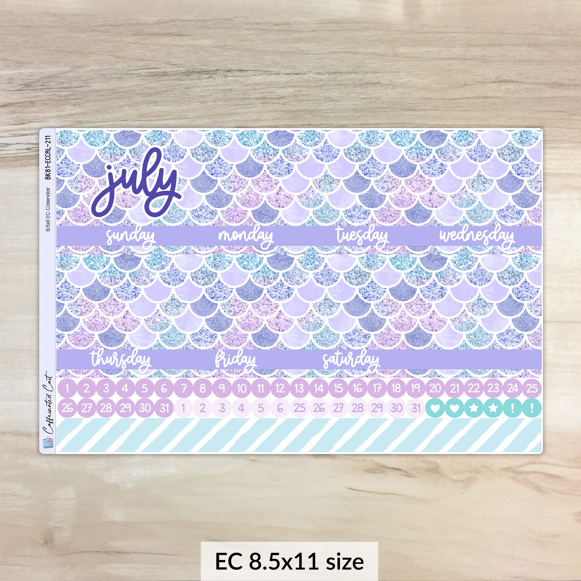 Calendar Kit for ERIN CONDREN Planners - Mermaids [ 211 ]