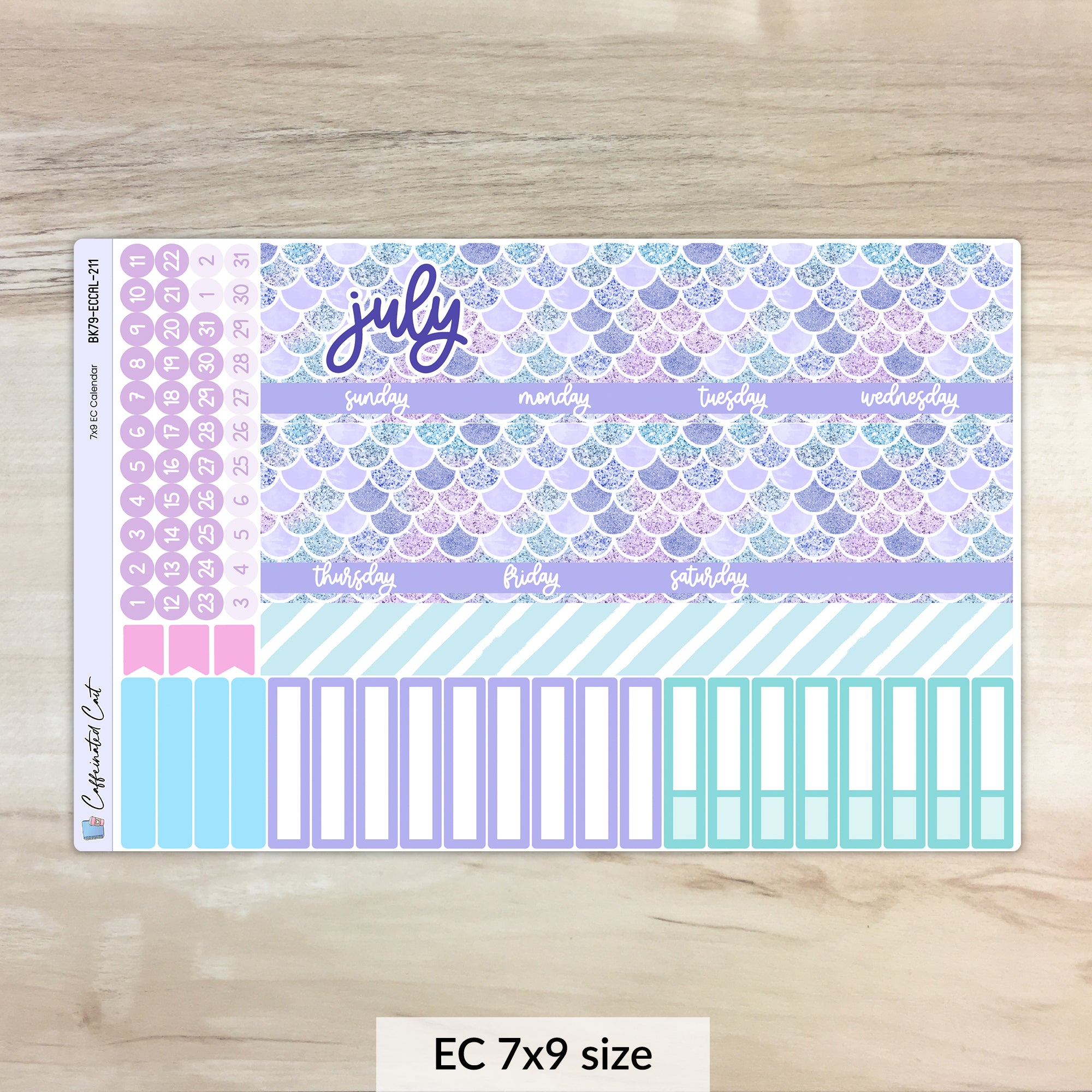 Calendar Kit for ERIN CONDREN Planners - Mermaids [ 211 ]