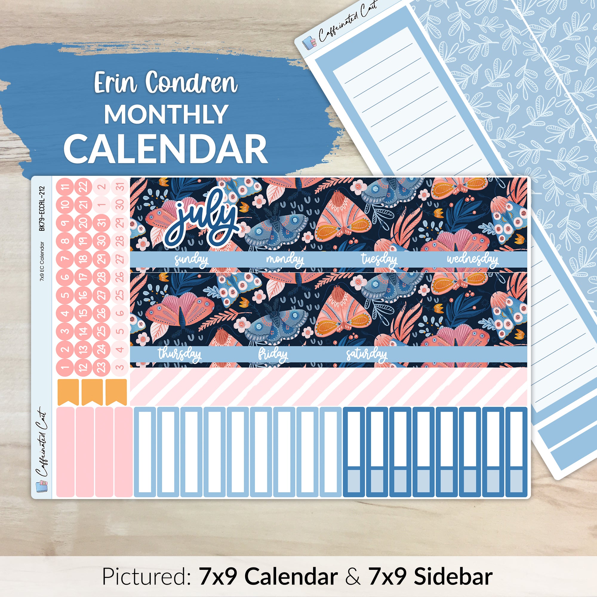 Calendar Kit for ERIN CONDREN Planners - Moths [ 212 ]