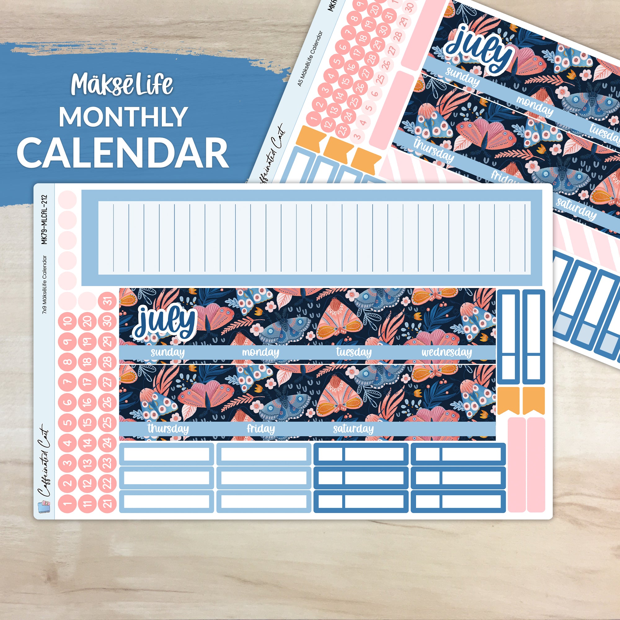 Calendar Kit for MAKSELIFE Planners - Moths [ 212 ]