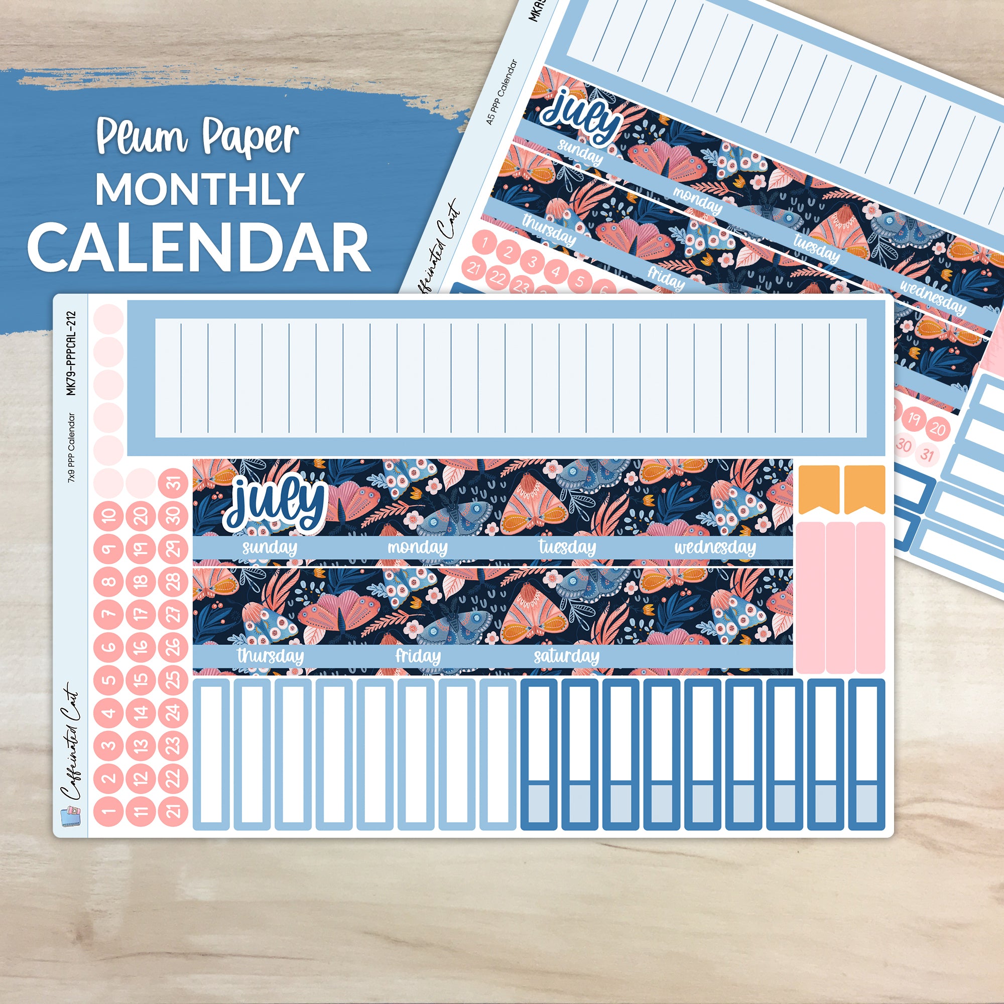 Calendar Kit for PLUM PAPER Planners - Moths [ 212 ]