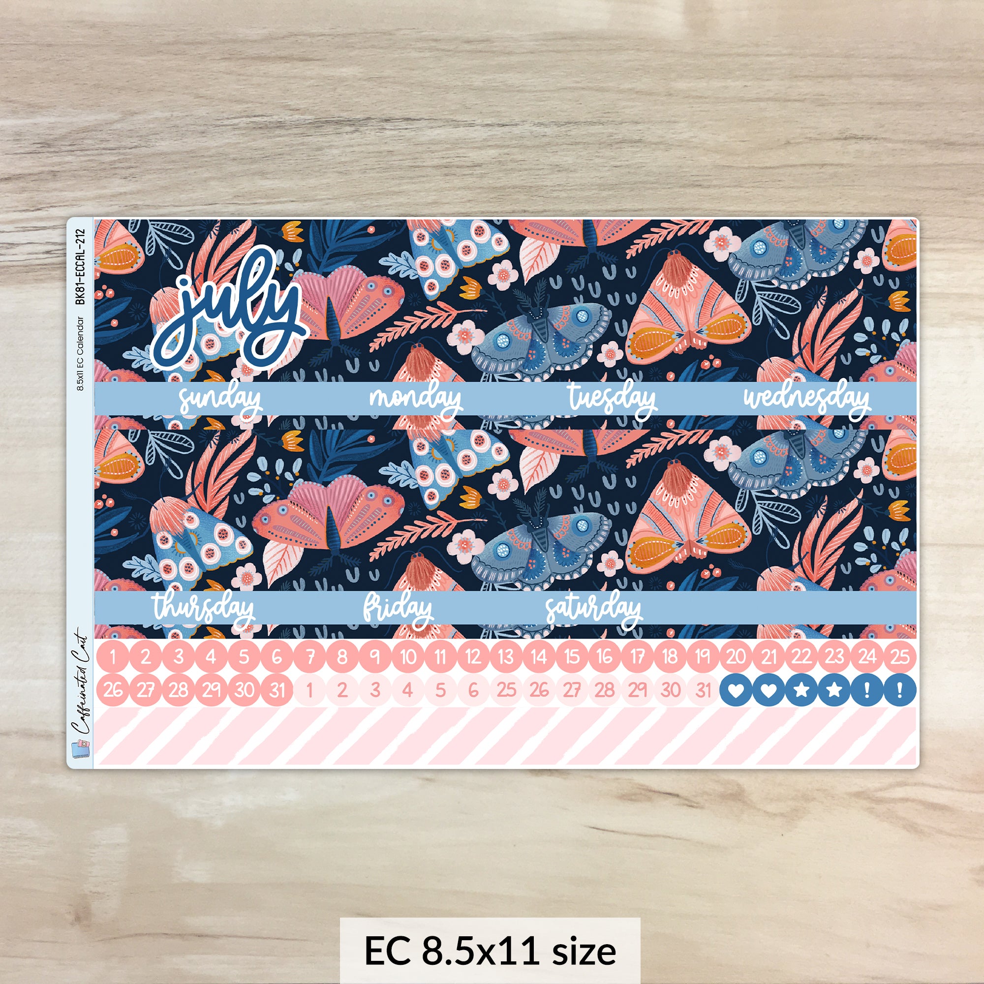 Calendar Kit for ERIN CONDREN Planners - Moths [ 212 ]