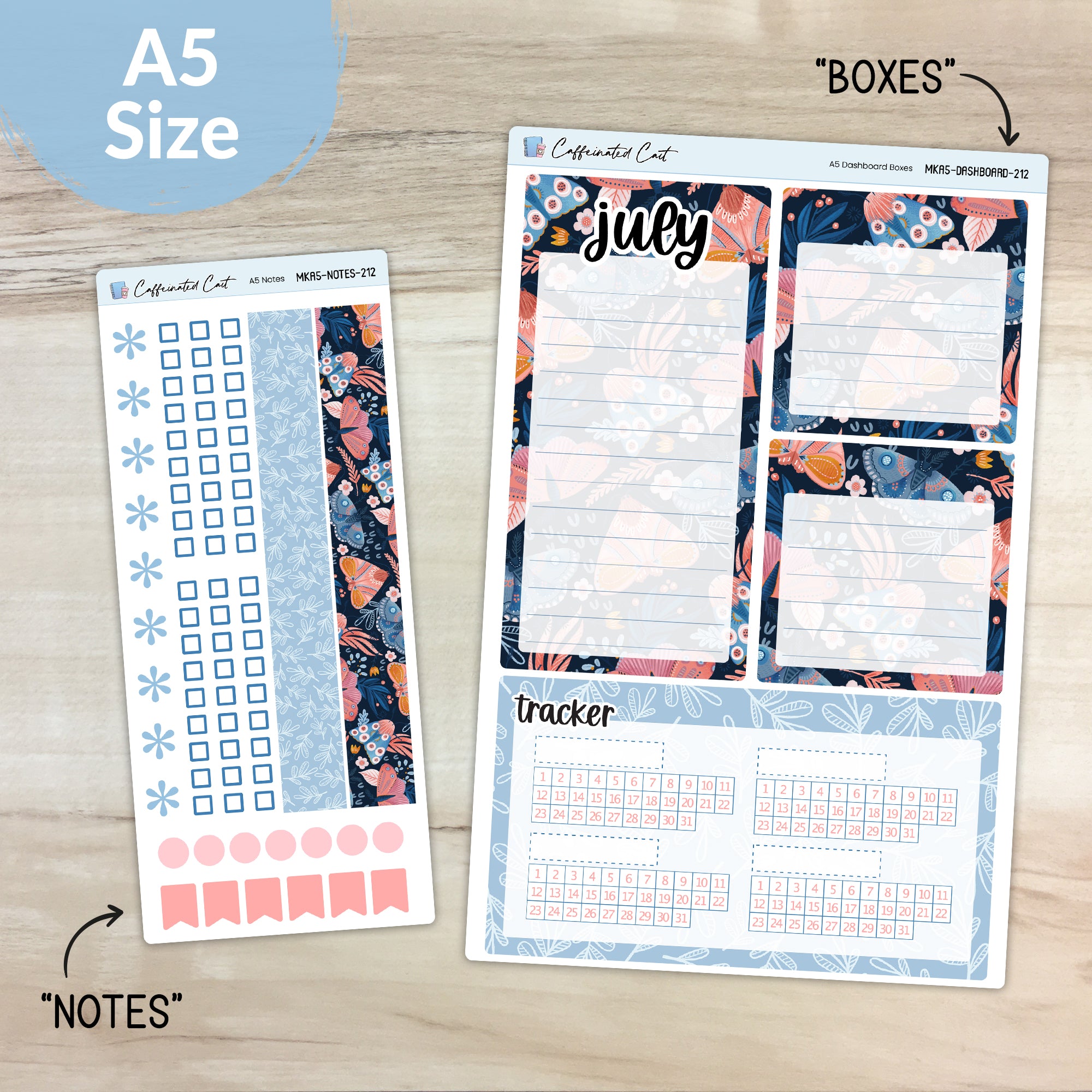 Dashboard & Notes Kit for ERIN CONDREN Planners - Moths [ 212 ]