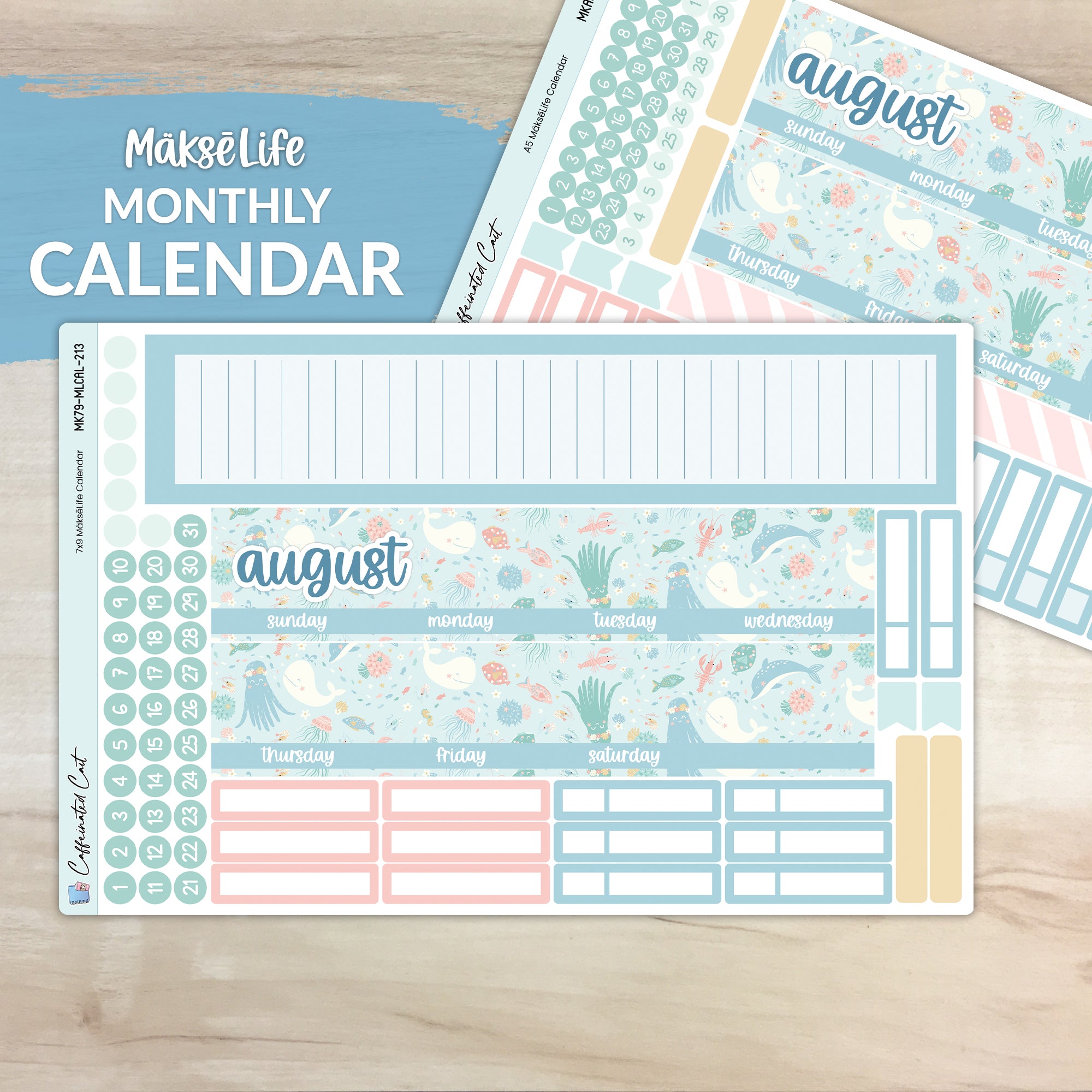 Calendar Kit for MAKSELIFE Planners - Under the Sea [ 213 ]