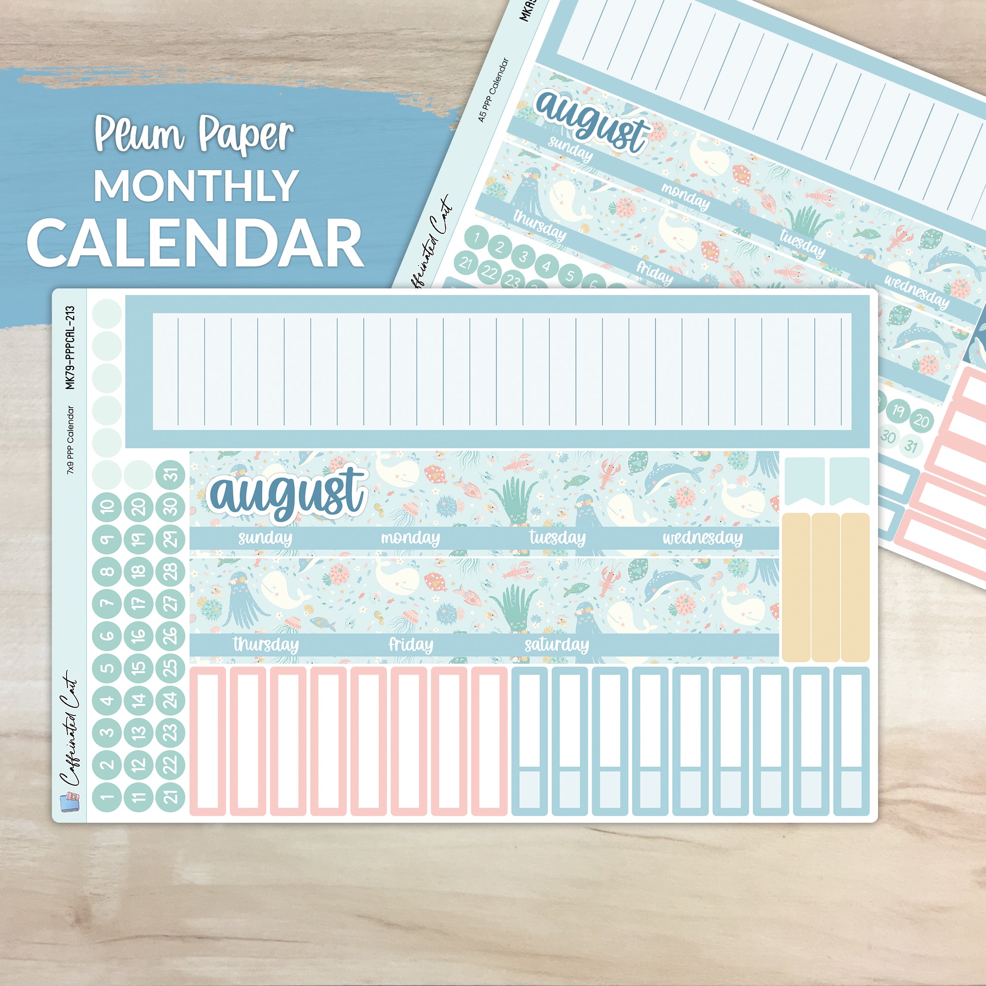 Calendar Kit for PLUM PAPER Planners - Under the Sea [ 213 ]