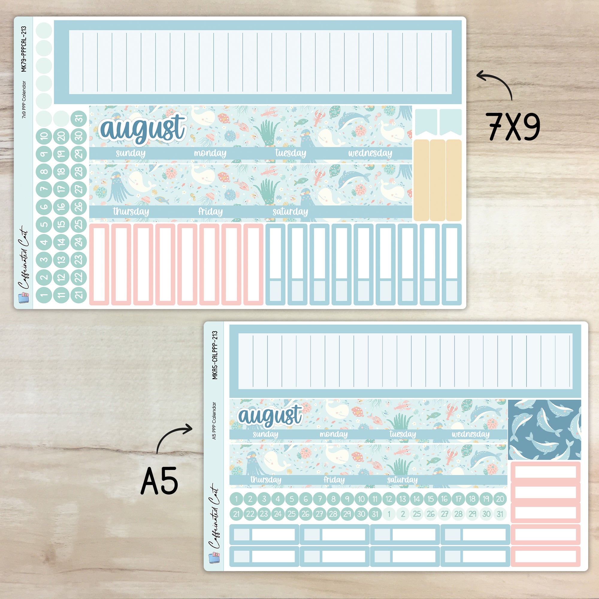 Calendar Kit for PLUM PAPER Planners - Under the Sea [ 213 ]