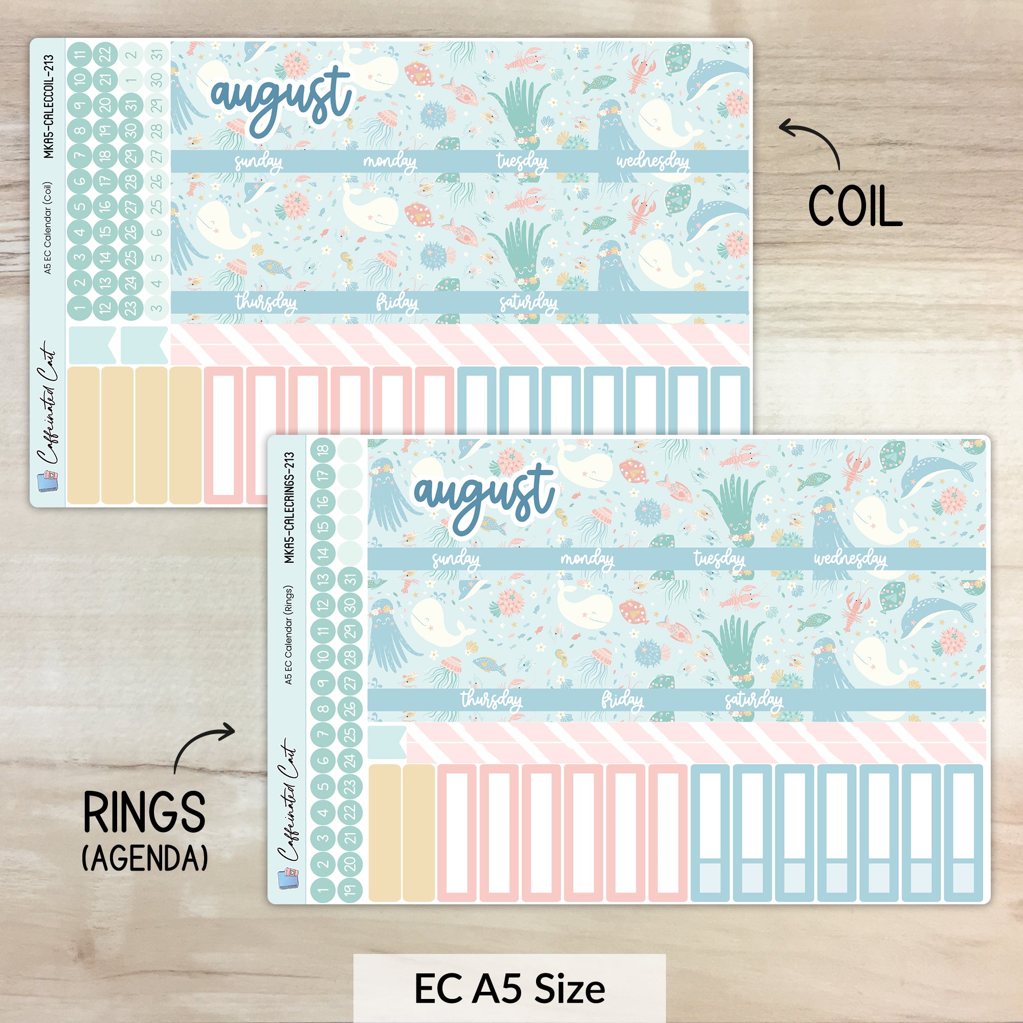 Calendar Kit for ERIN CONDREN Planners - Under the Sea [ 213 ]