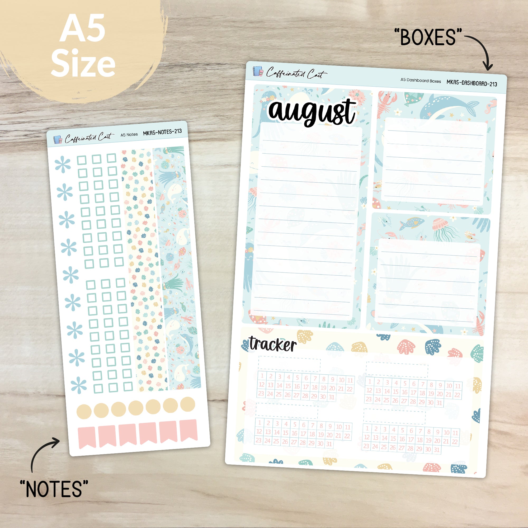 Dashboard & Notes Kit for ERIN CONDREN Planners - Under the Sea [ 213 ]