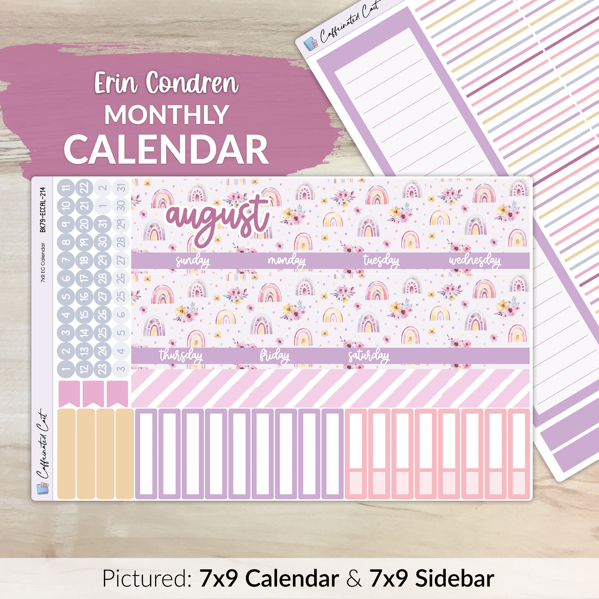 Calendar Kit for ERIN CONDREN Planners - Sunset Mood [ 214 ]