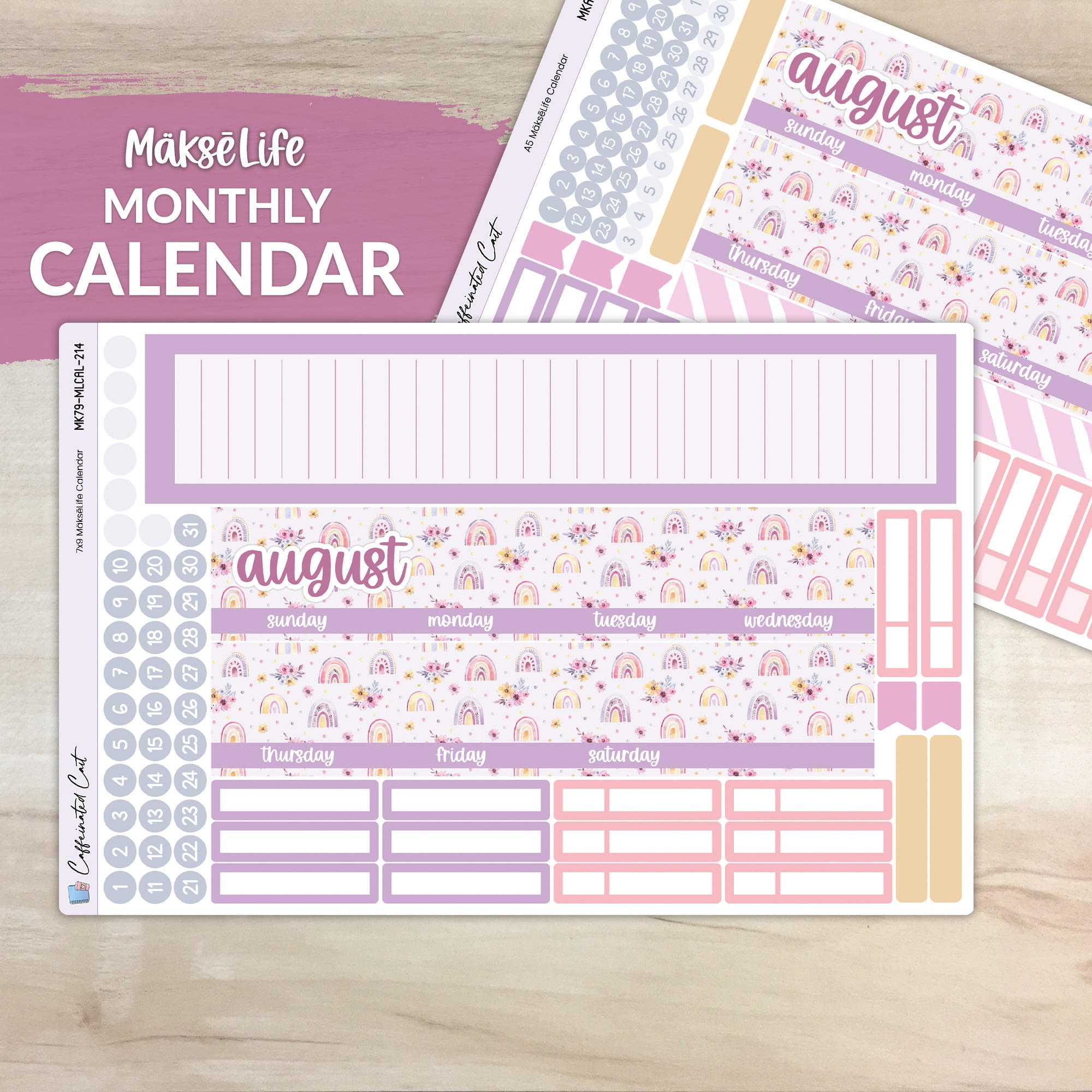 Calendar Kit for MAKSELIFE Planners - Sunset Mood [ 214 ]