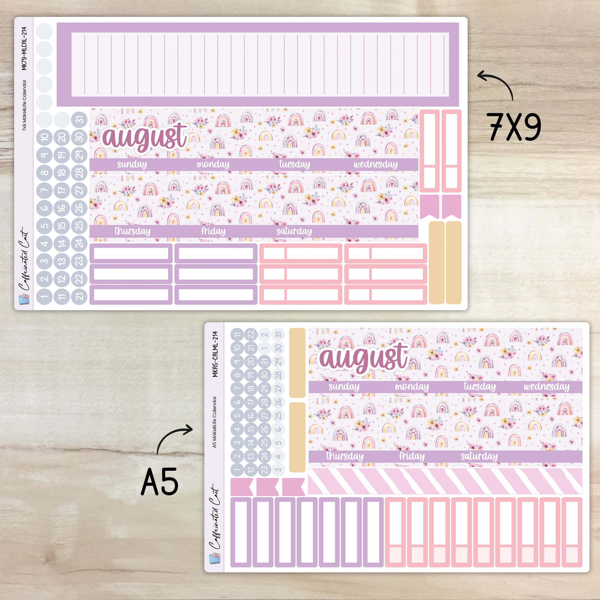 Calendar Kit for MAKSELIFE Planners - Sunset Mood [ 214 ]