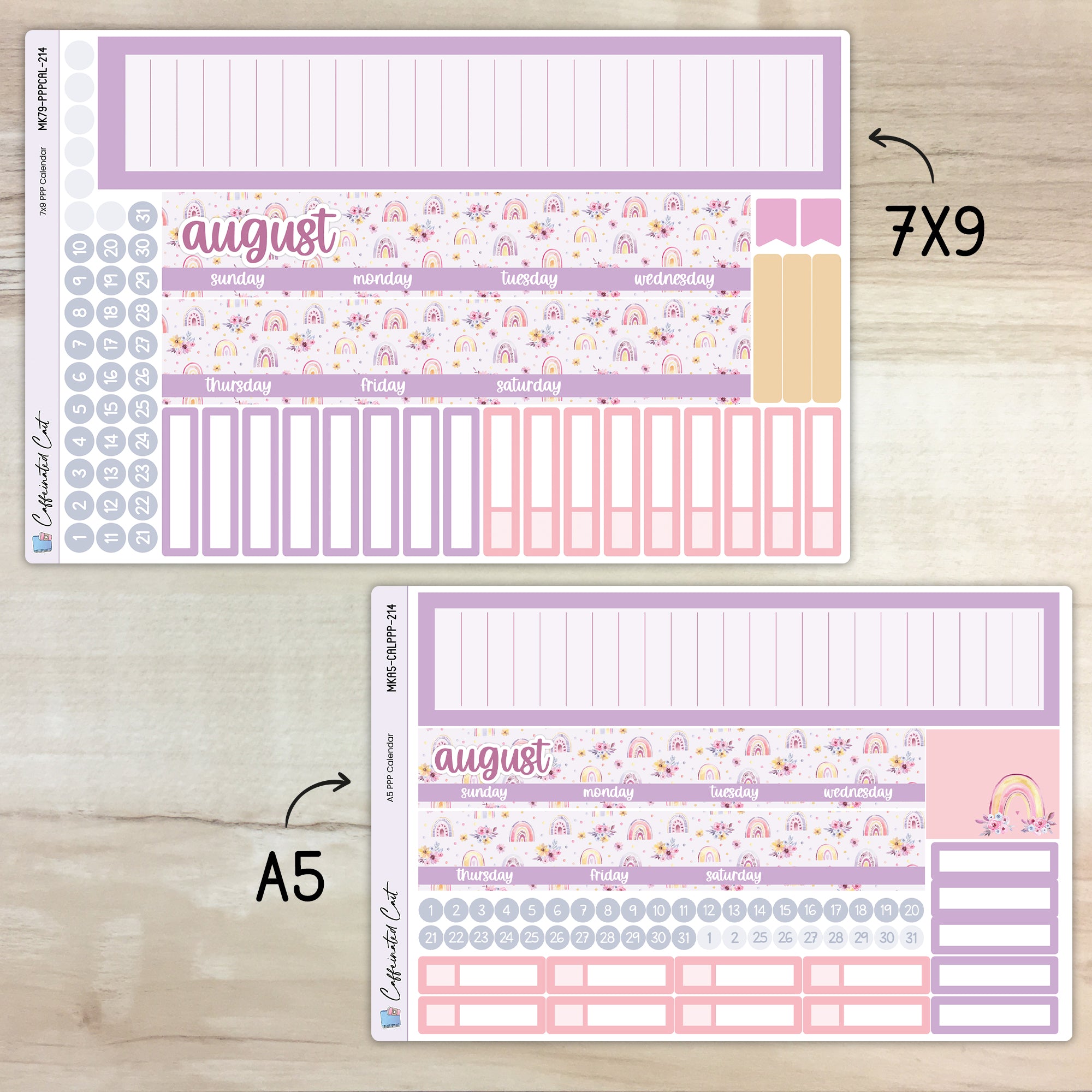 Calendar Kit for PLUM PAPER Planners - Sunset Mood [ 214 ]