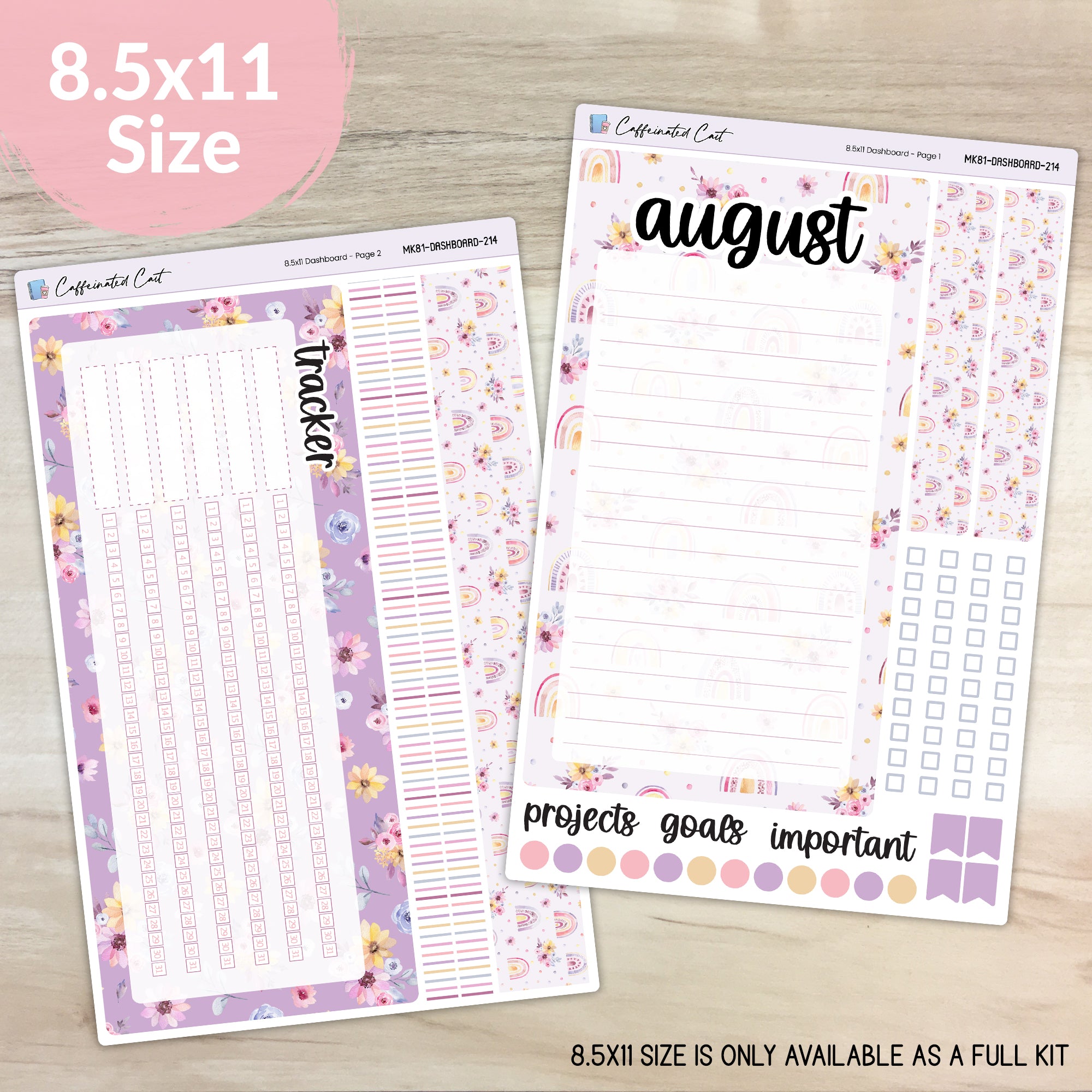 Dashboard & Notes Kit for ERIN CONDREN Planners - Sunset Mood [ 214 ]