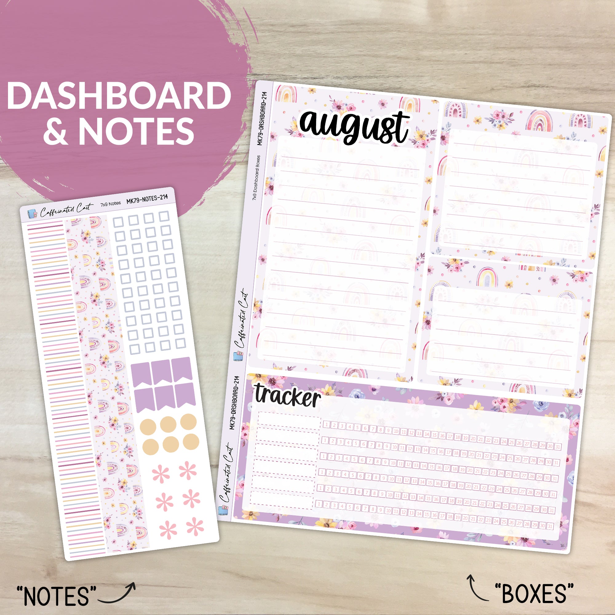 Dashboard & Notes Kit for ERIN CONDREN Planners - Sunset Mood [ 214 ]