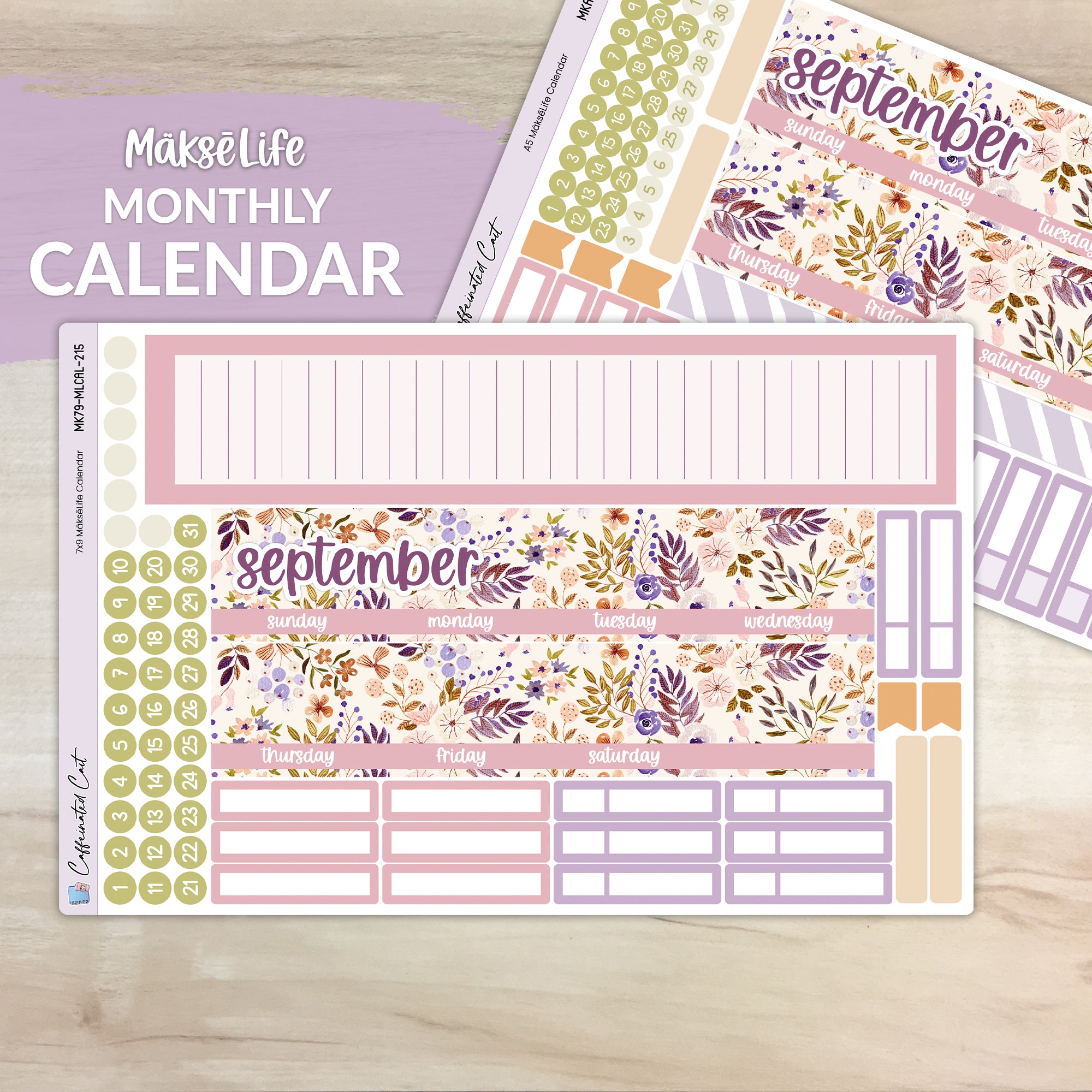 Calendar Kit for MAKSELIFE Planners - Soft Autumn [ 215 ]