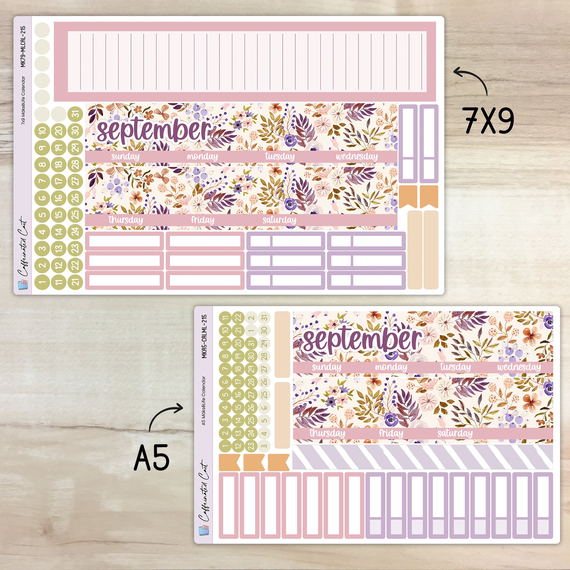 Calendar Kit for MAKSELIFE Planners - Soft Autumn [ 215 ]