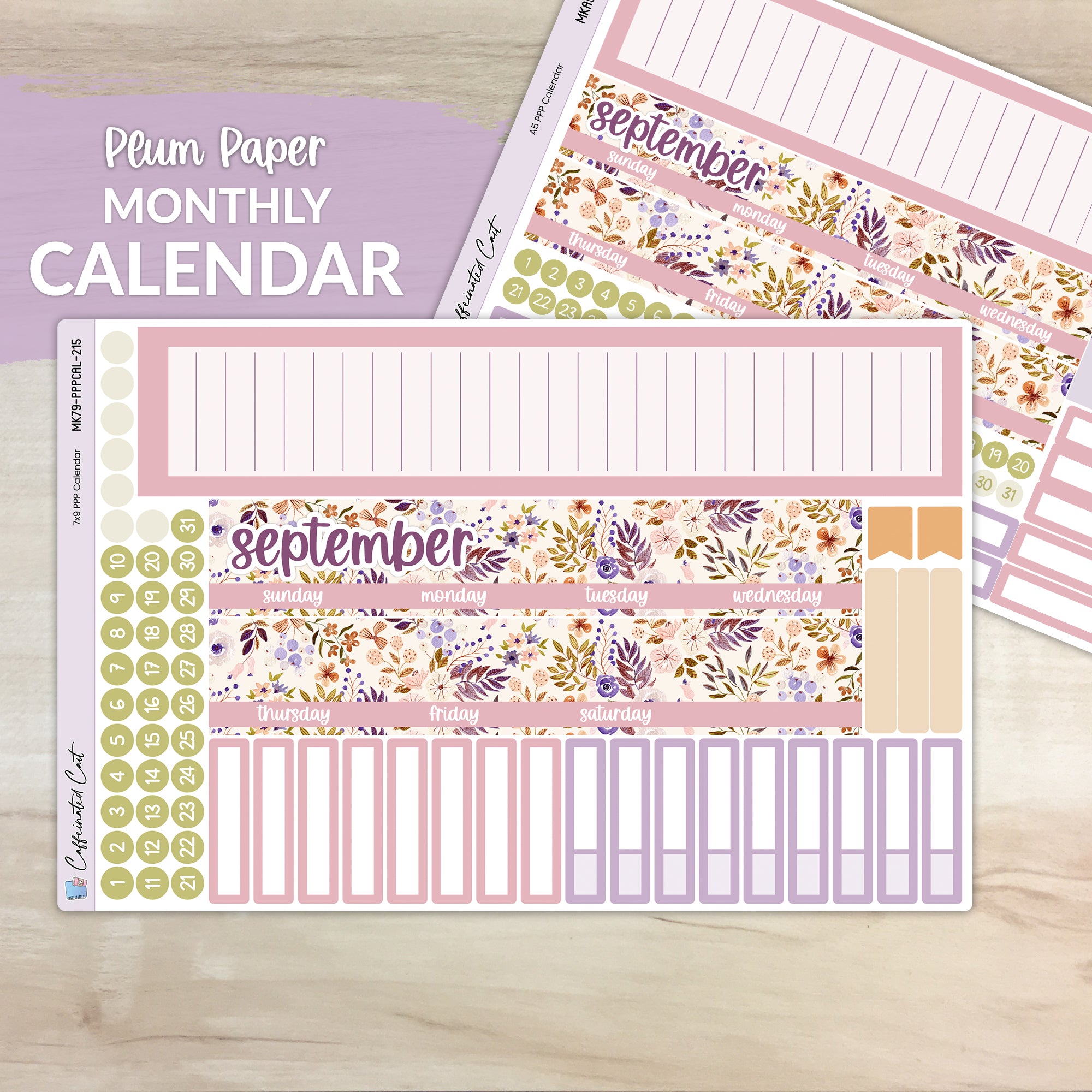 Calendar Kit for PLUM PAPER Planners - Soft Autumn [ 215 ]