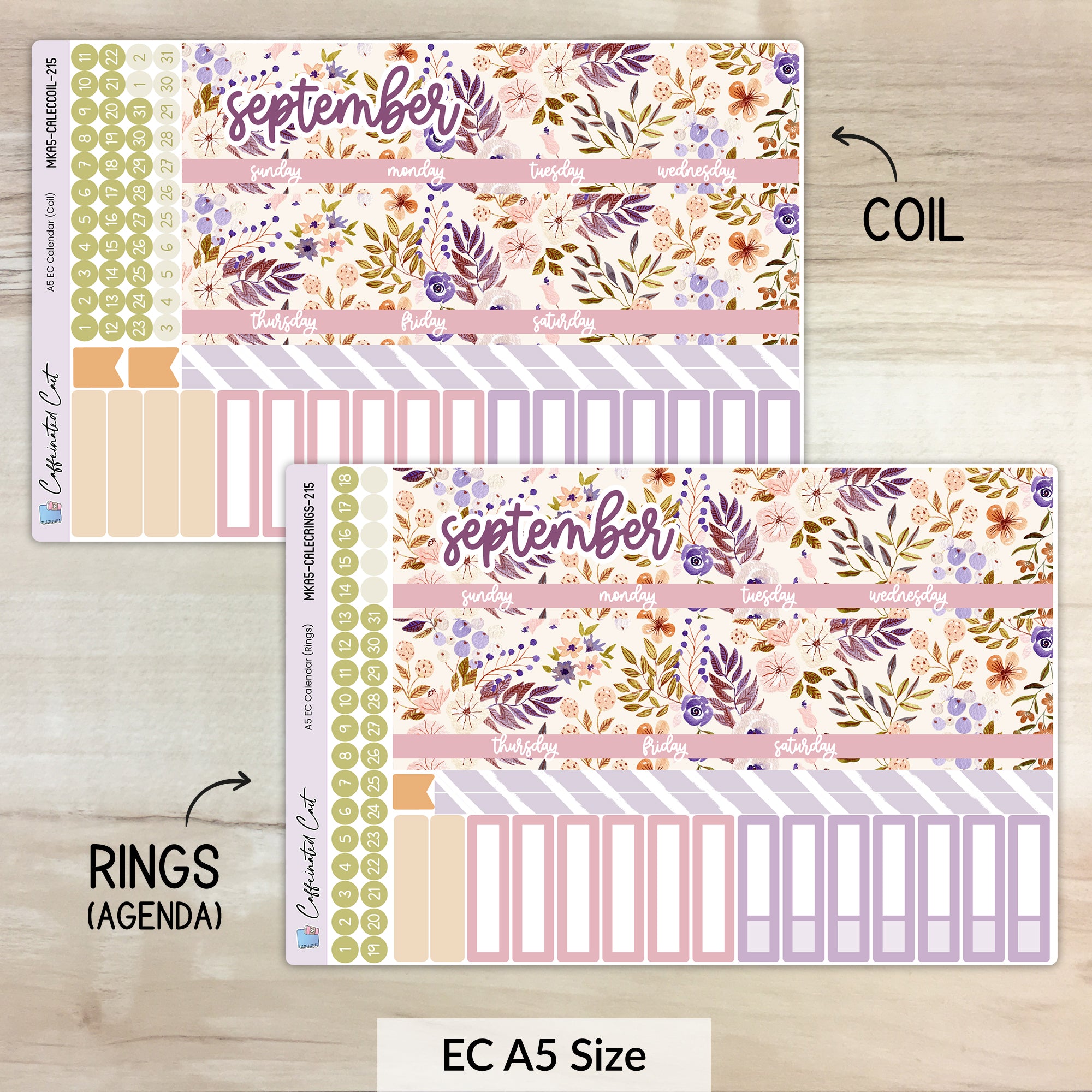 Calendar Kit for ERIN CONDREN Planners - Soft Autumn [ 215 ]