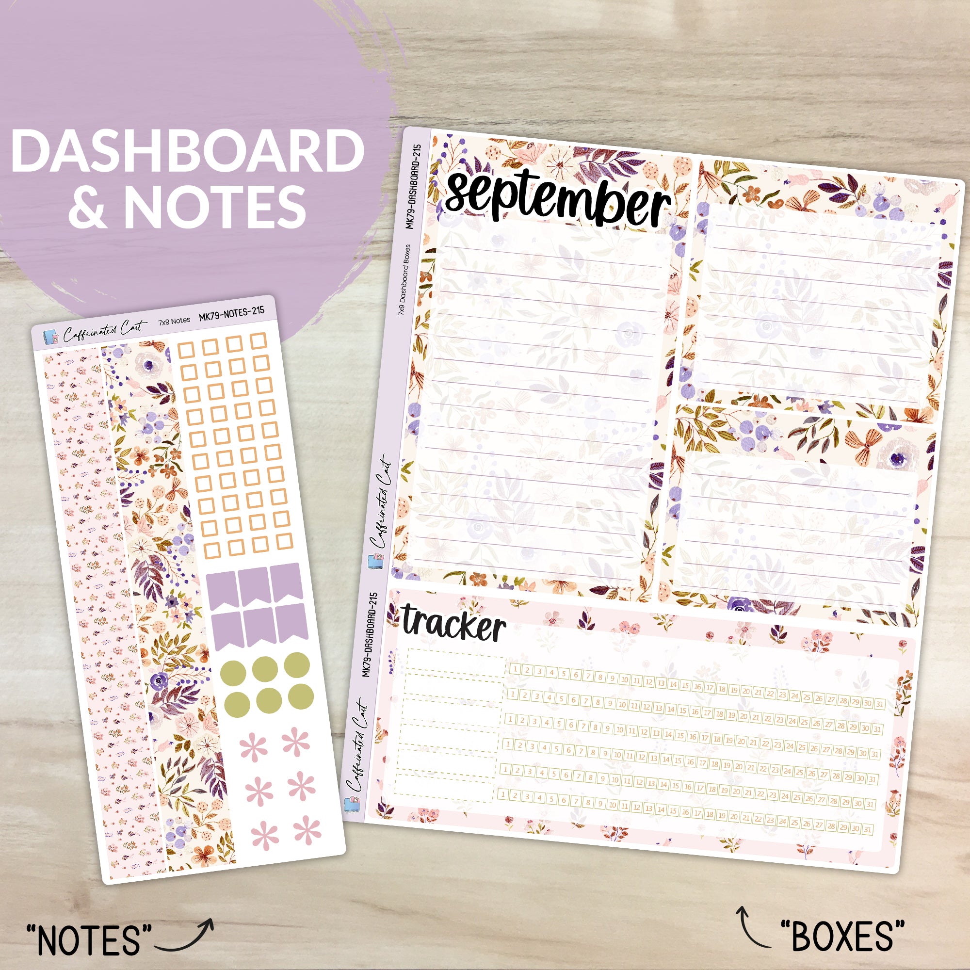 Dashboard & Notes Kit for ERIN CONDREN Planners - Soft Autumn [ 215 ]