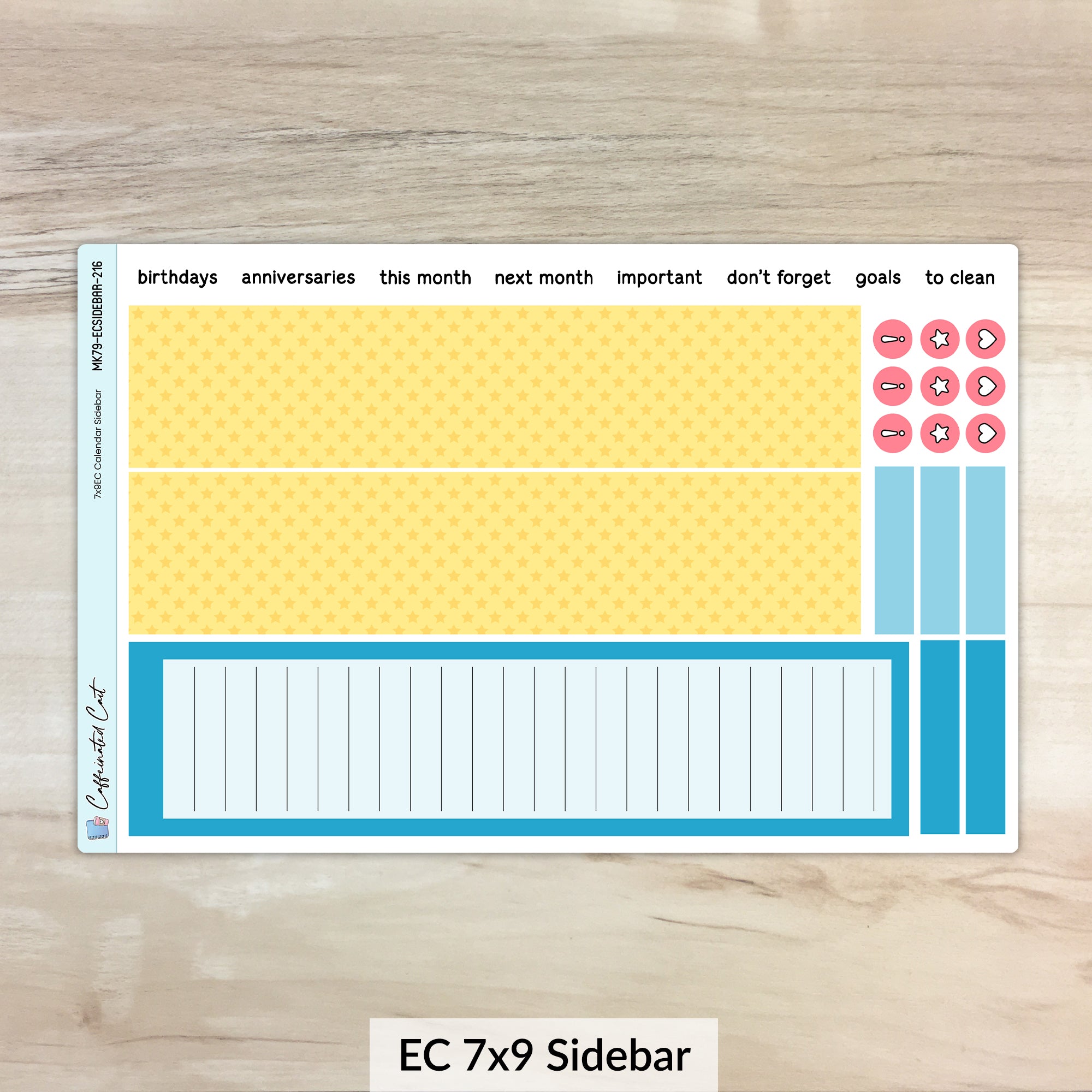 Calendar Kit for ERIN CONDREN Planners - Back to School [ 216 ]