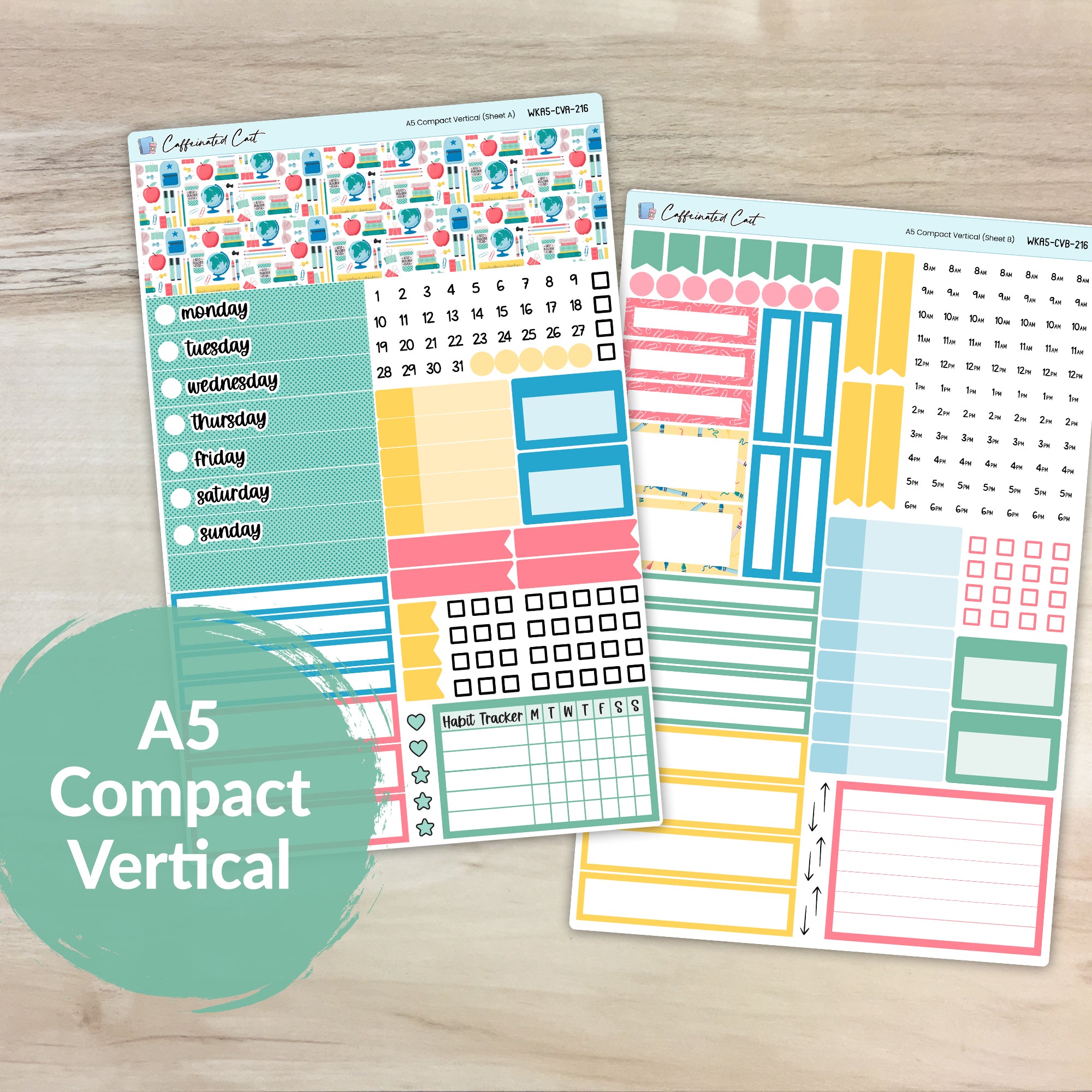 A5 Compact Vertical Kit - Back to School [ 216 ]