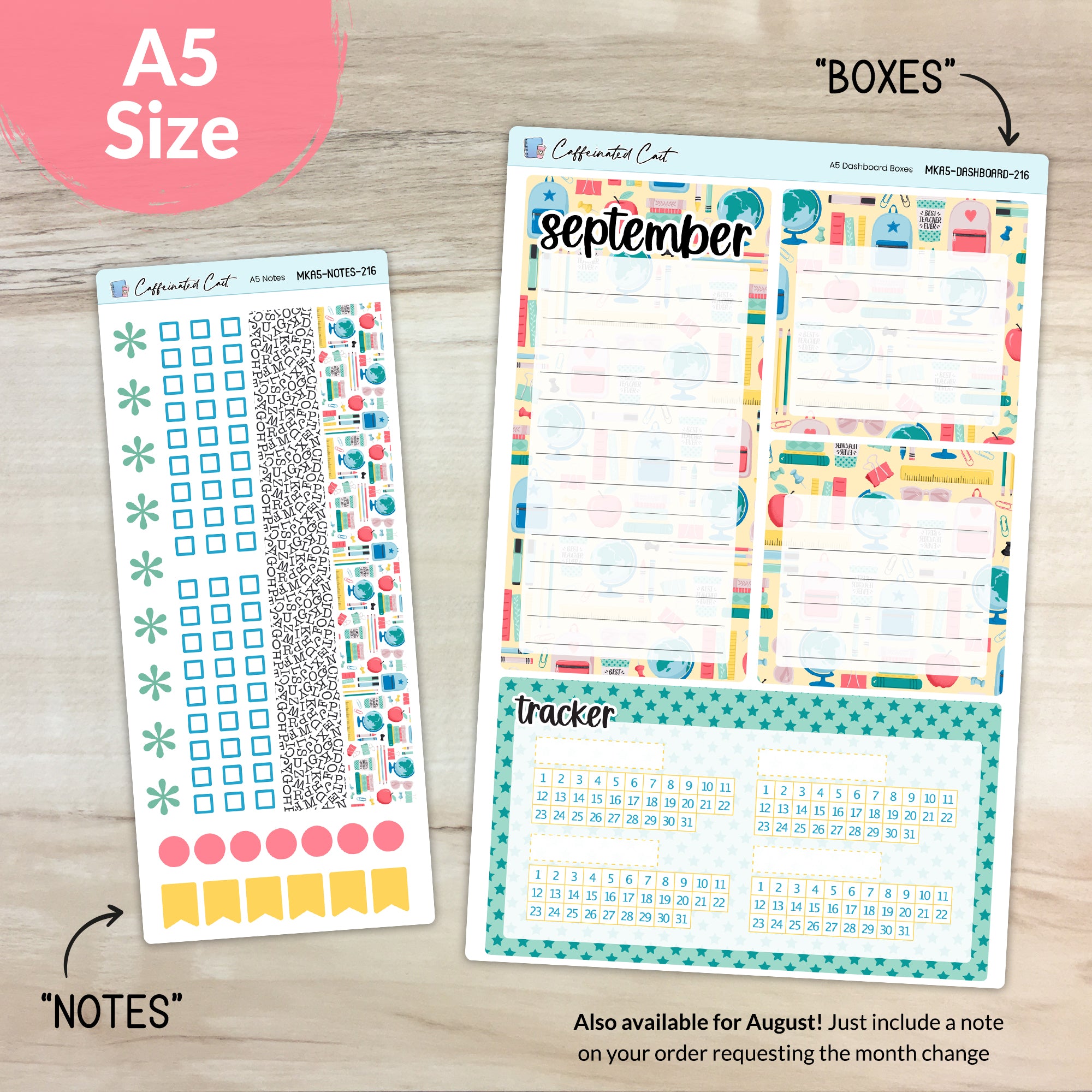 Dashboard & Notes Kit for ERIN CONDREN Planners - Back to School [ 216 ]