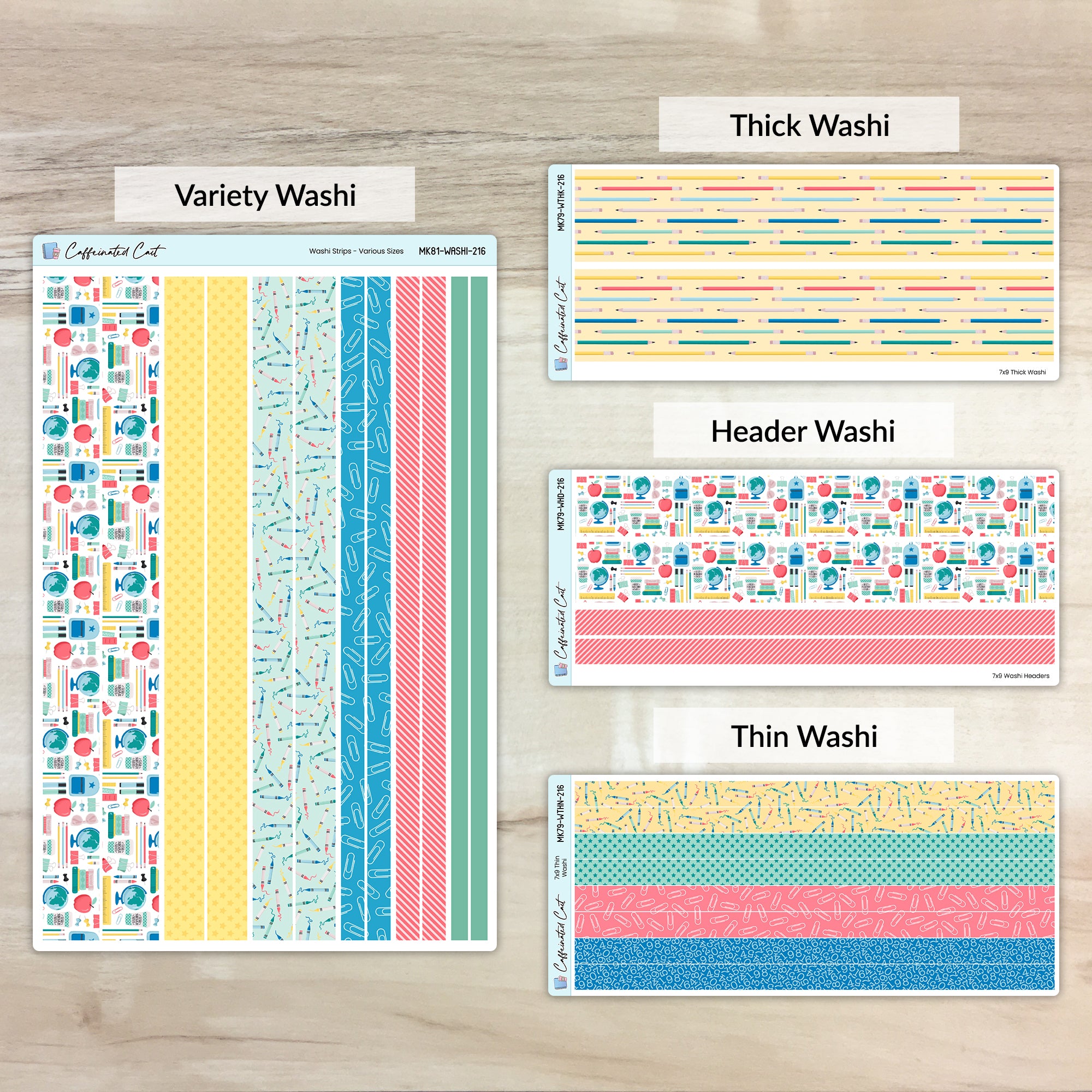 Washi Strips - Back to School [ 216 ]