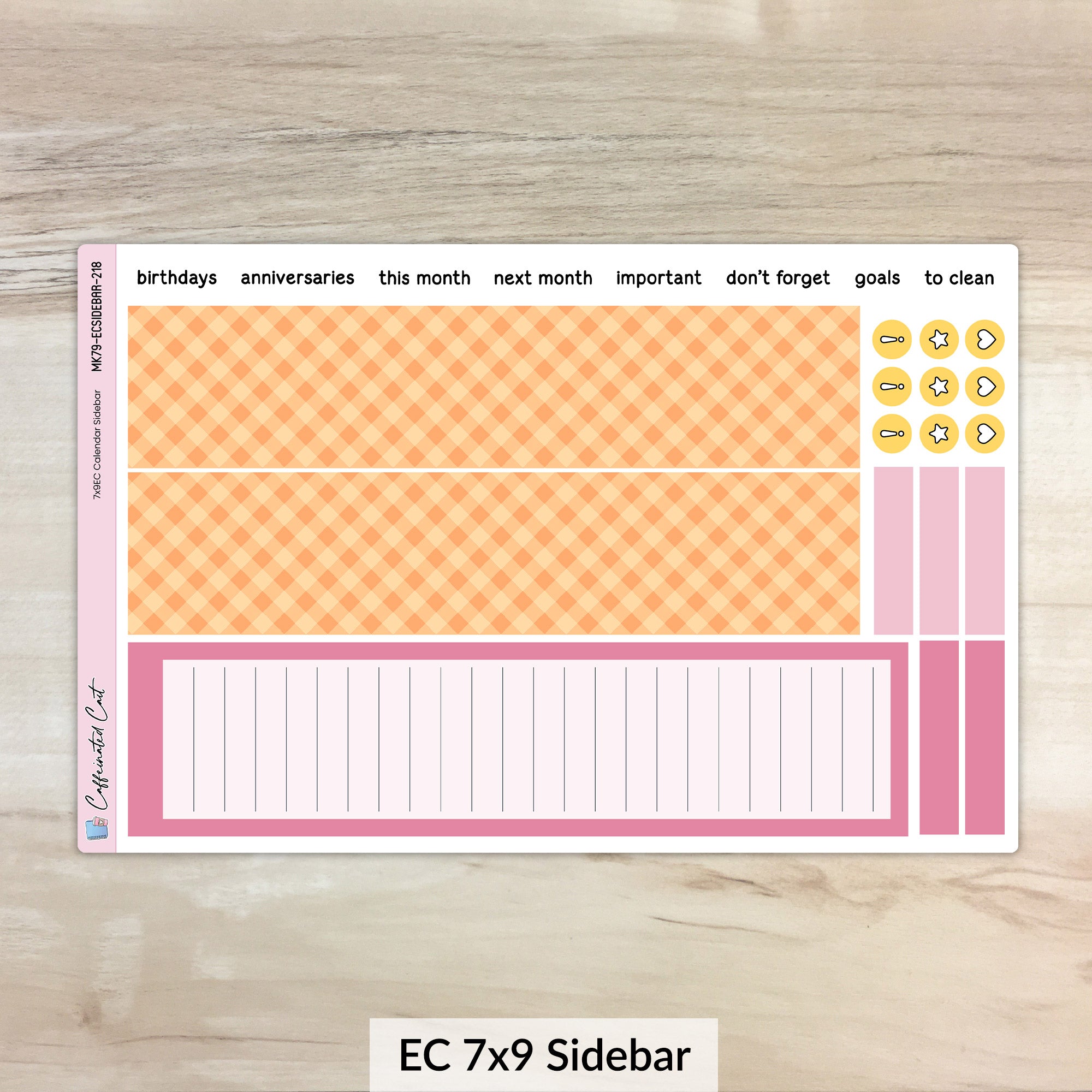 Calendar Kit for ERIN CONDREN Planners - Pumpkin Spice [ 218 ]