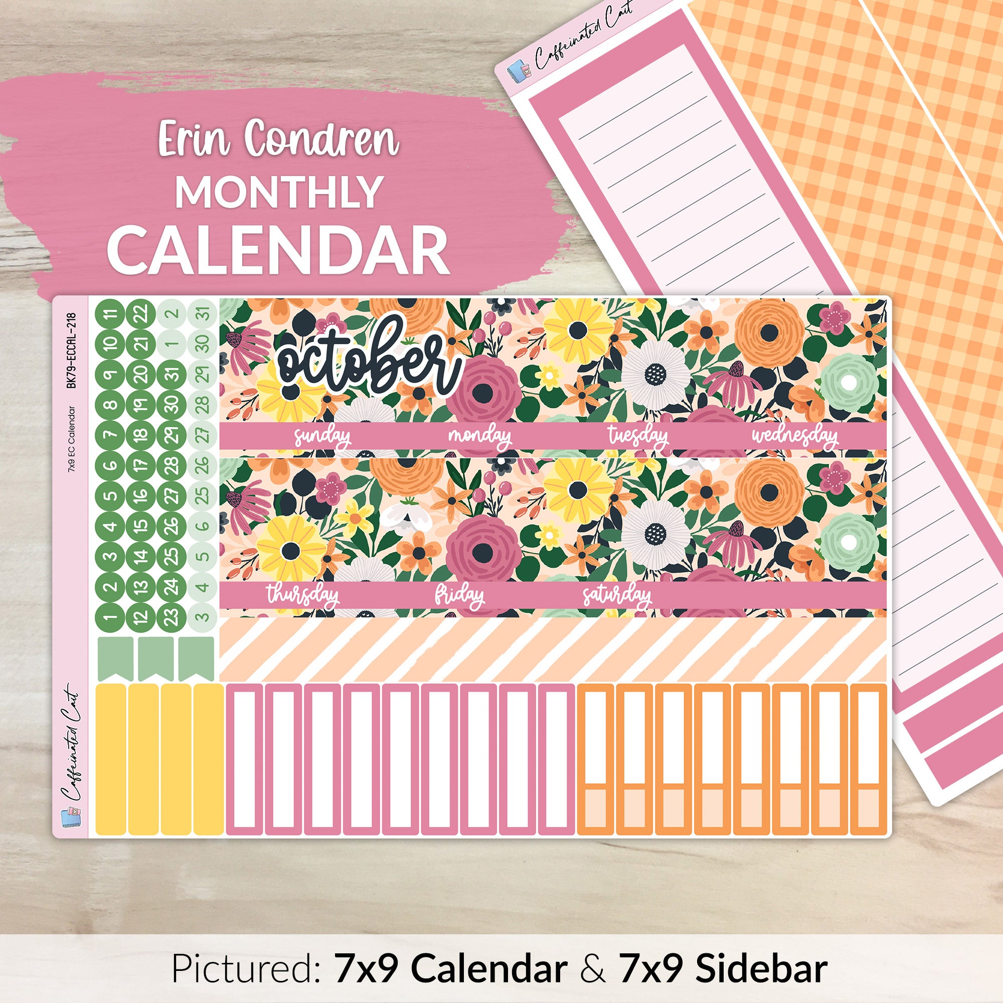 Calendar Kit for ERIN CONDREN Planners - Pumpkin Spice [ 218 ]