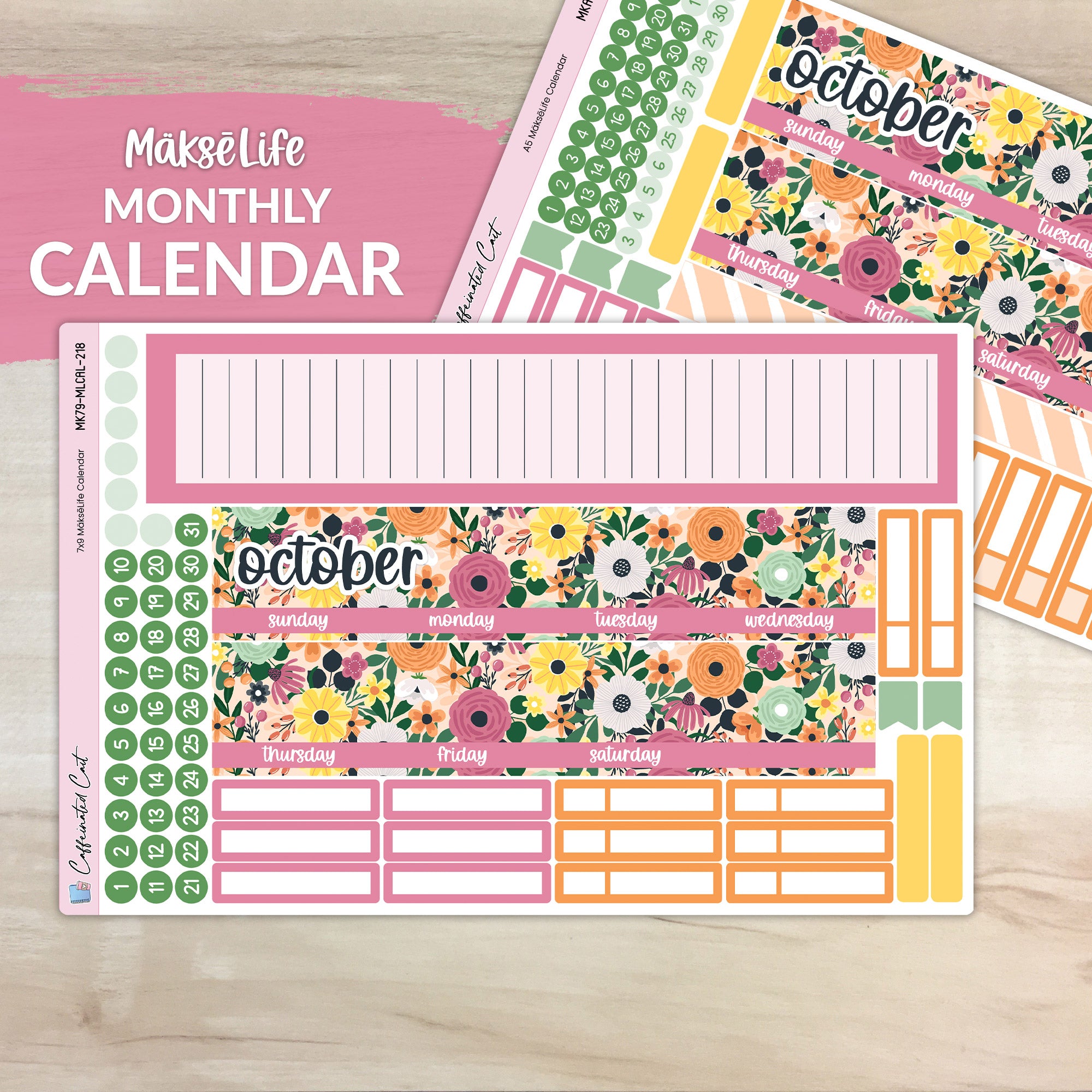 Calendar Kit for MAKSELIFE Planners - Pumpkin Spice [ 218 ]