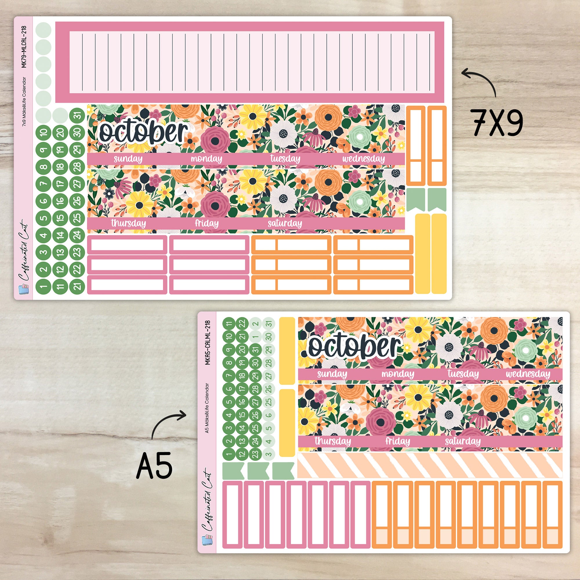 Calendar Kit for MAKSELIFE Planners - Pumpkin Spice [ 218 ]