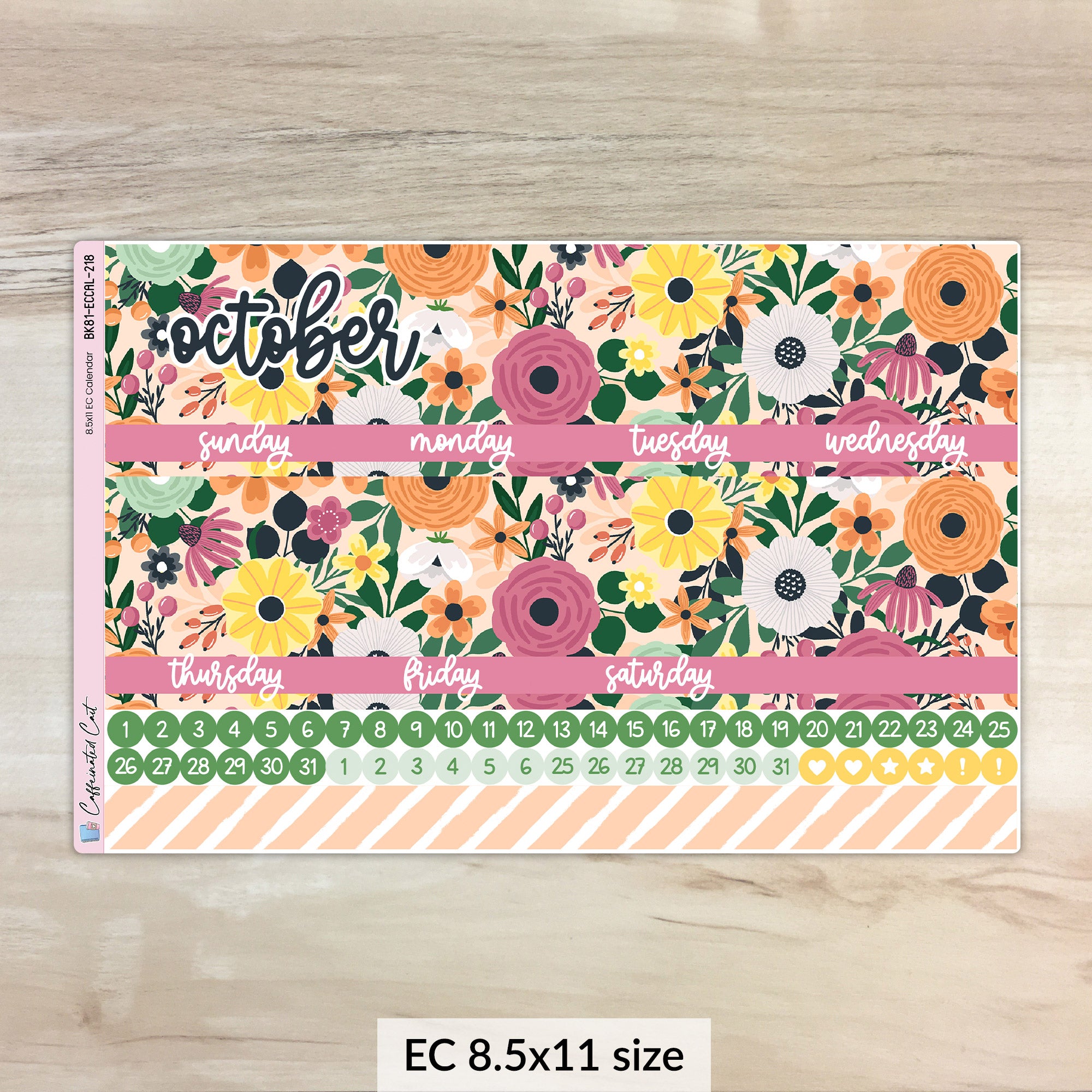 Calendar Kit for ERIN CONDREN Planners - Pumpkin Spice [ 218 ]