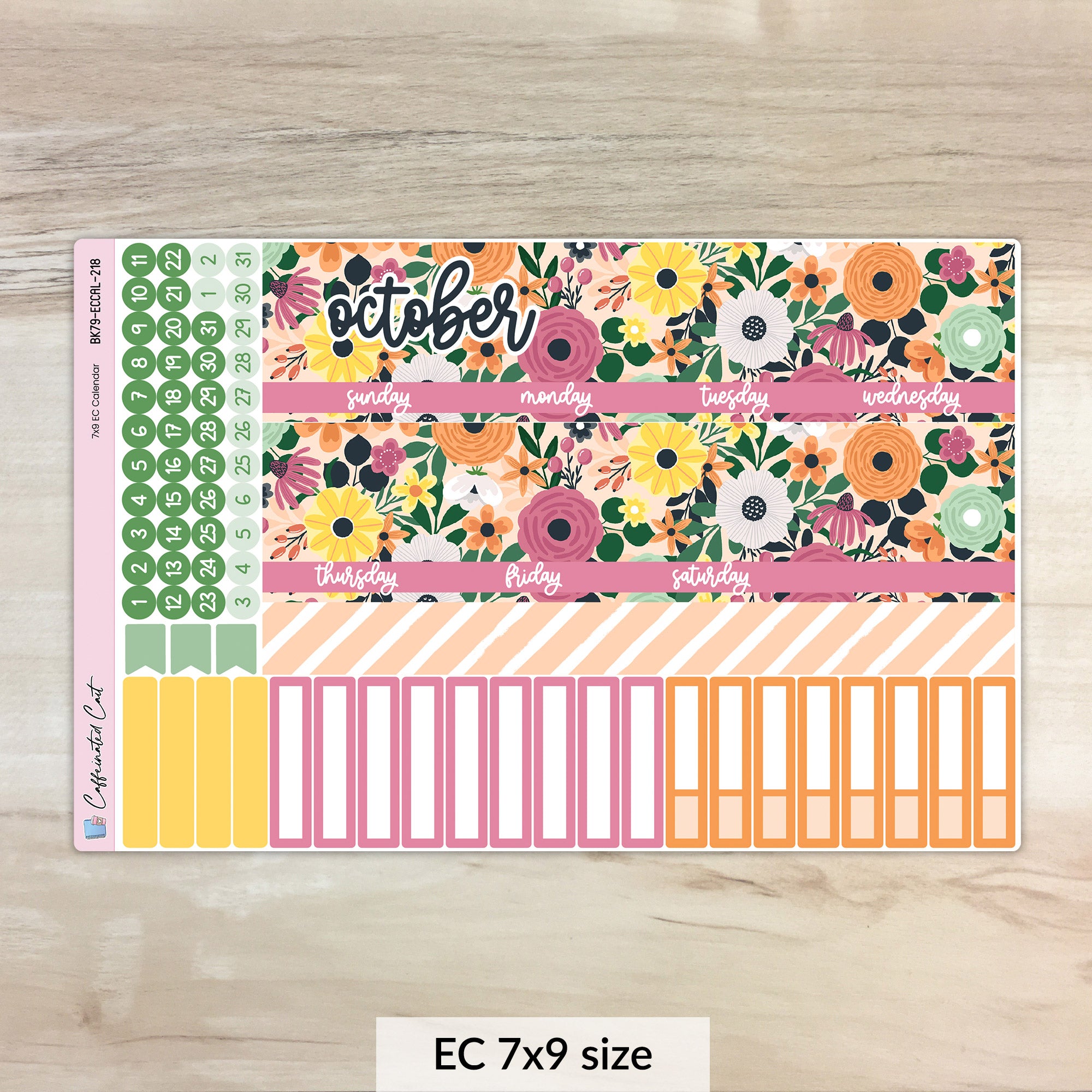 Calendar Kit for ERIN CONDREN Planners - Pumpkin Spice [ 218 ]