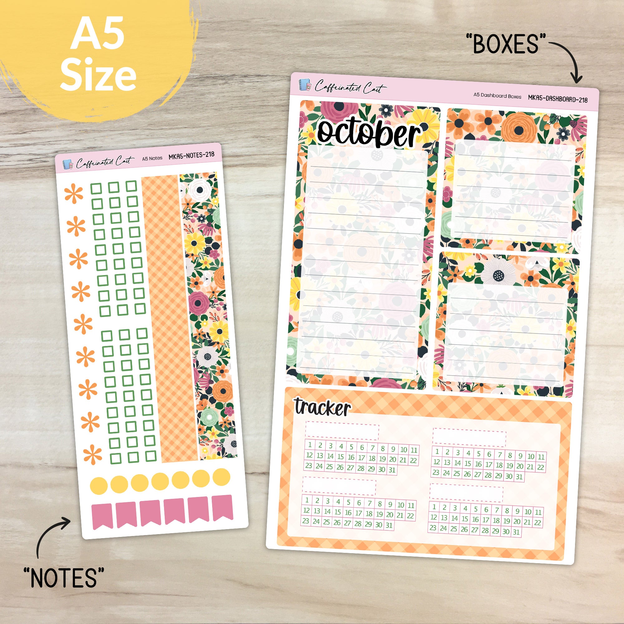 Dashboard & Notes Kit for ERIN CONDREN Planners - Pumpkin Spice [ 218 ]