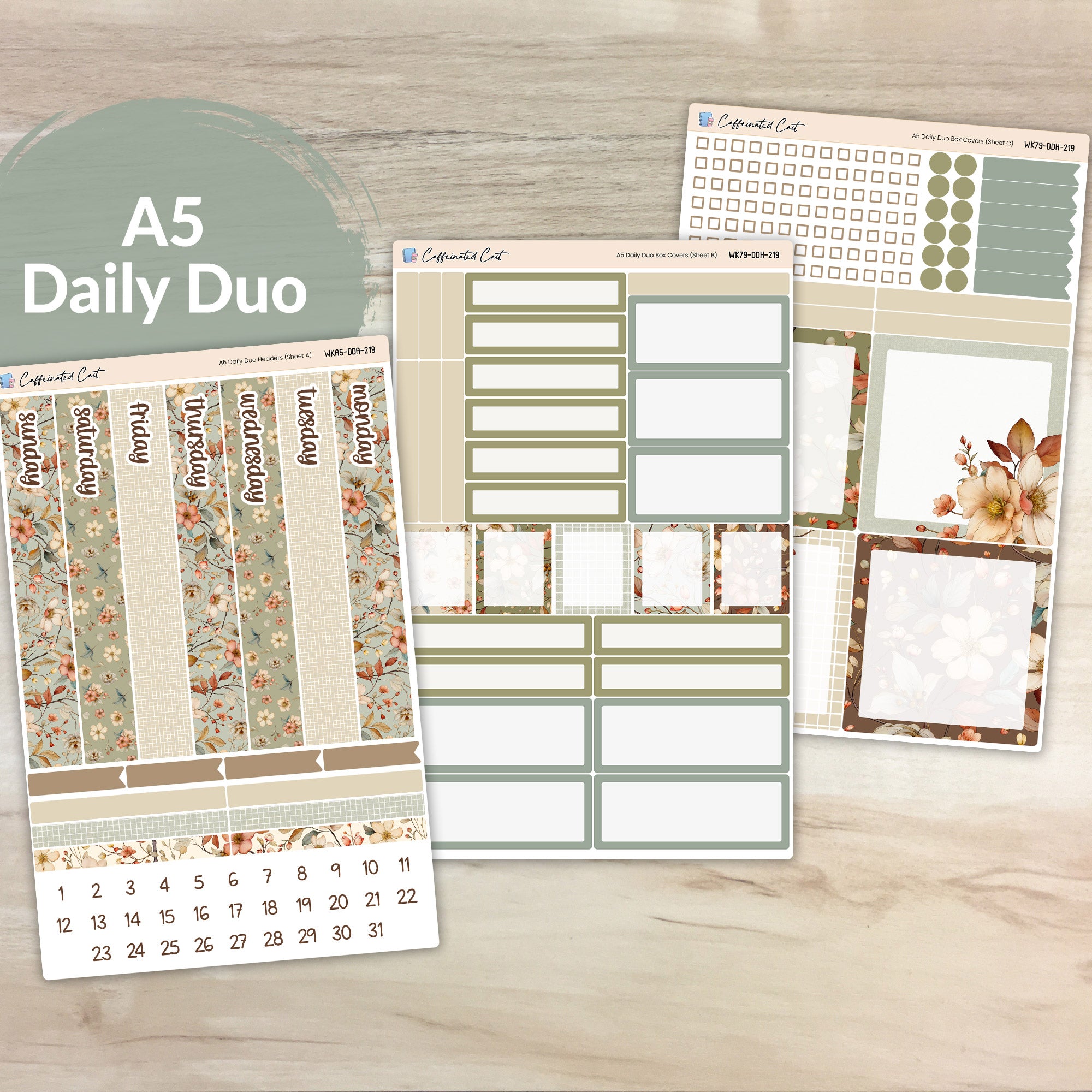 Daily Duo A5 - Vintage Floral [ 219 ]