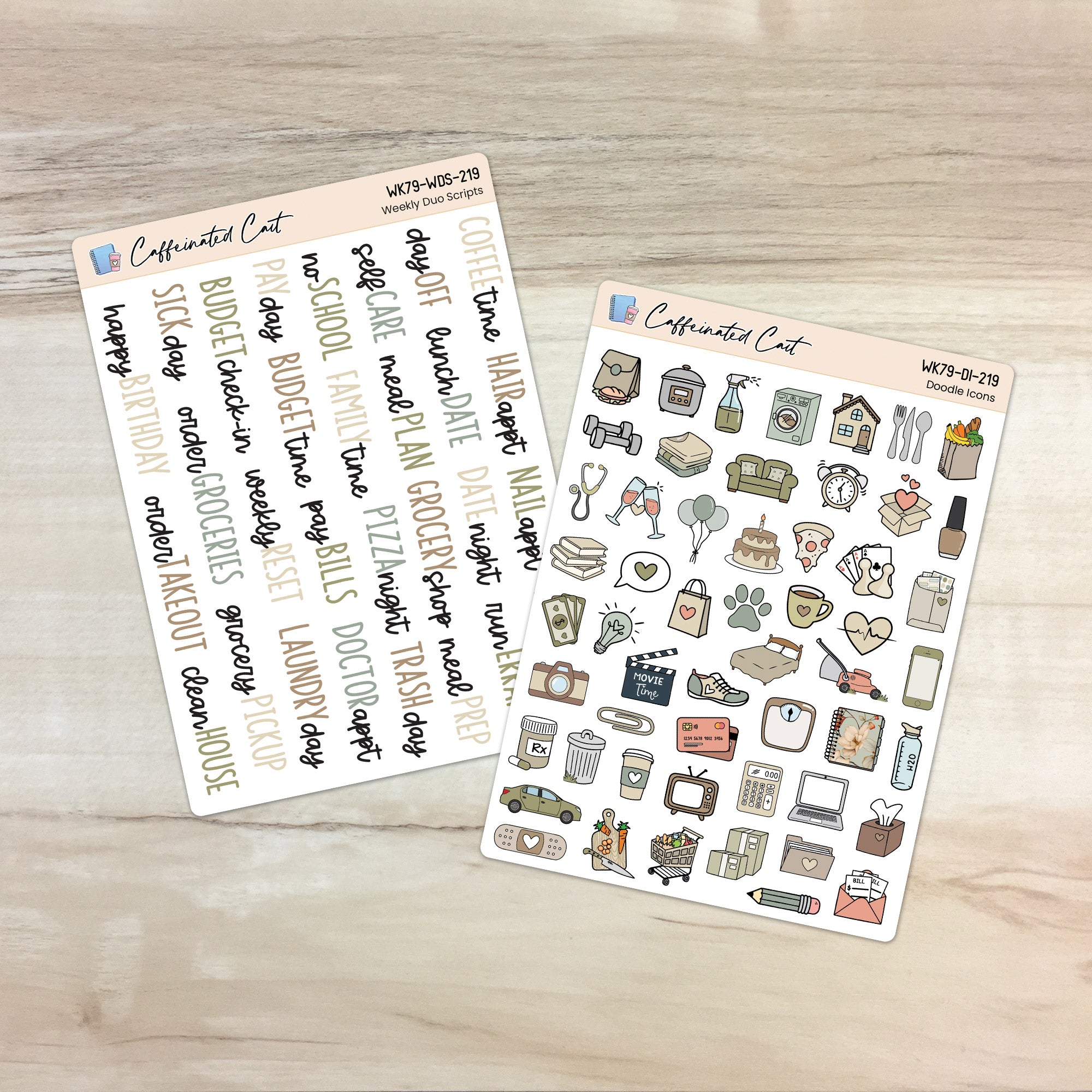 Doodle Icons & Scripts - Vintage Floral [ 219 ]