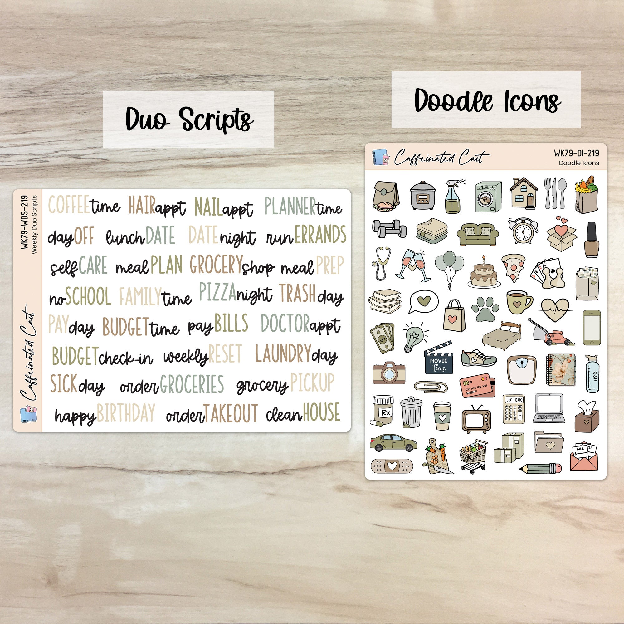 Doodle Icons & Scripts - Vintage Floral [ 219 ]